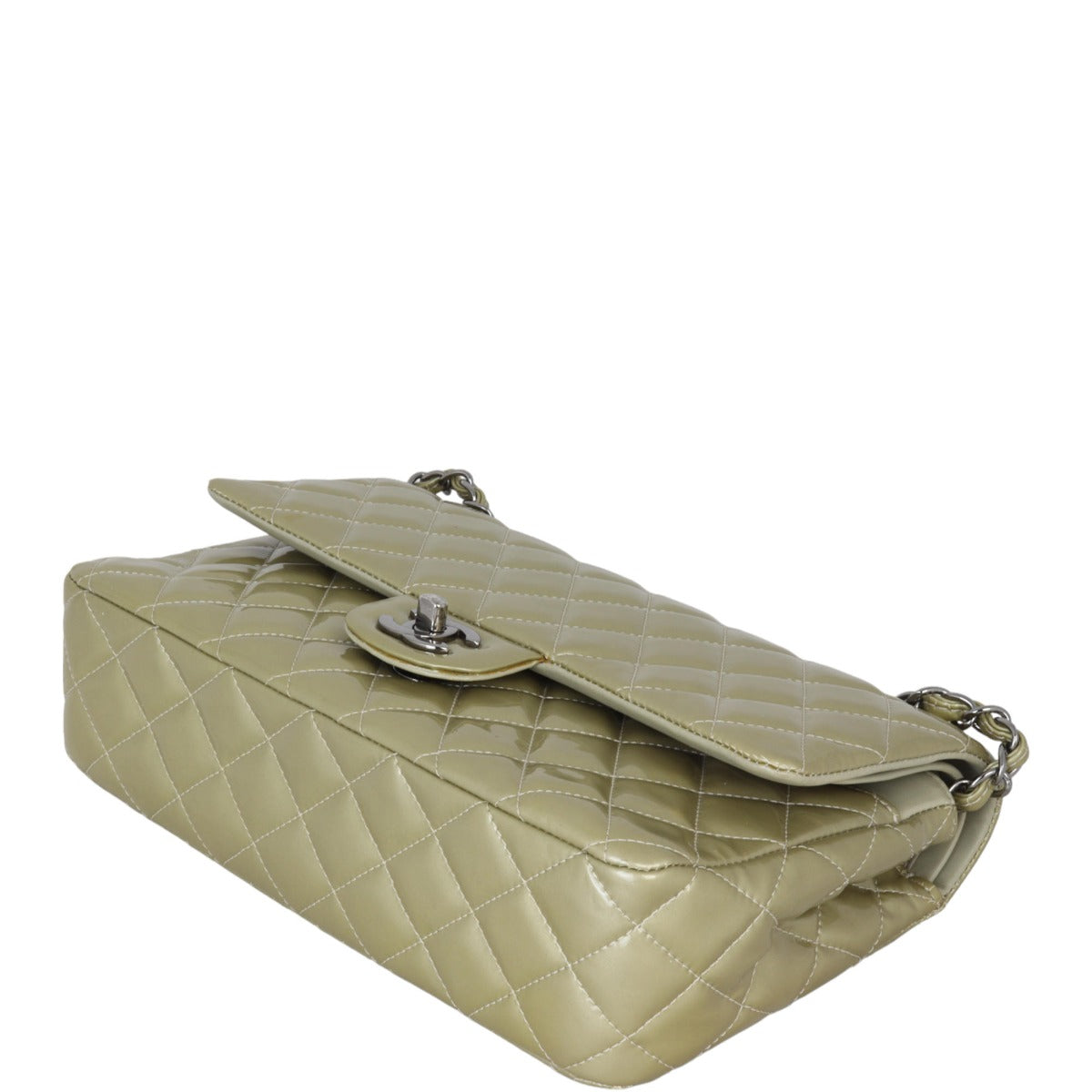 Chanel Classic Double Flap Medium Patent | Metallic Champagne