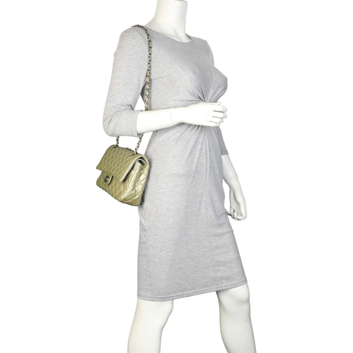 Chanel Classic Double Flap Medium Patent | Metallic Champagne