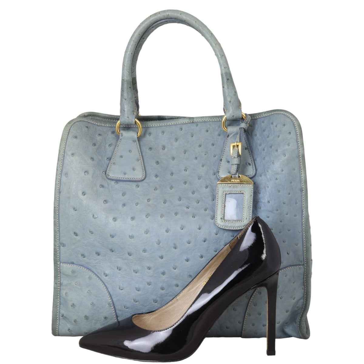 Prada Double Bag Ostrich