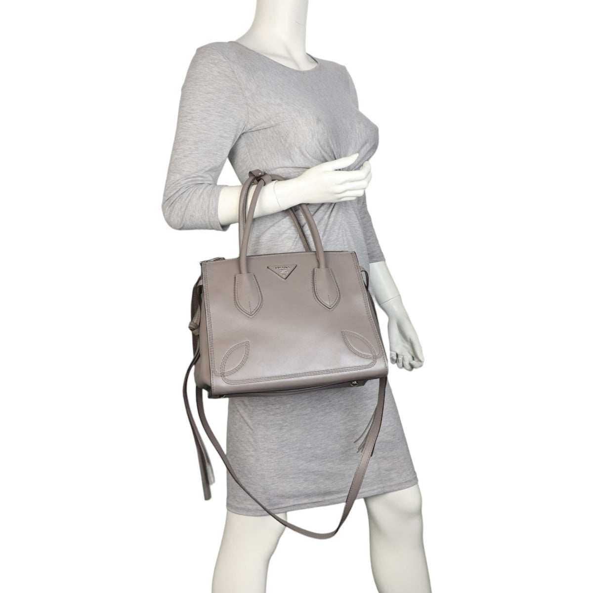 Prada Tassel Twin Pocket Calfskin Tote Small