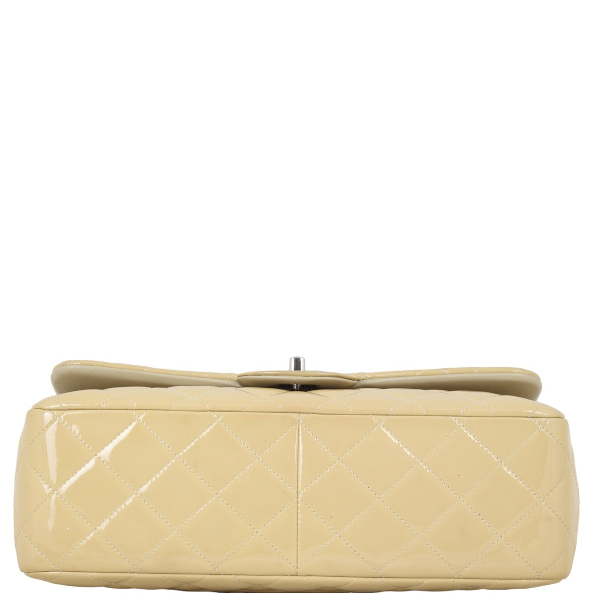 Chanel Classic Double Flap Jumbo Patent | Beige