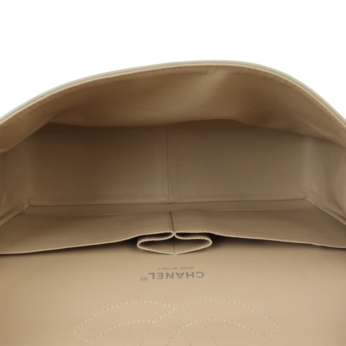 Chanel Classic Double Flap Jumbo Patent | Beige