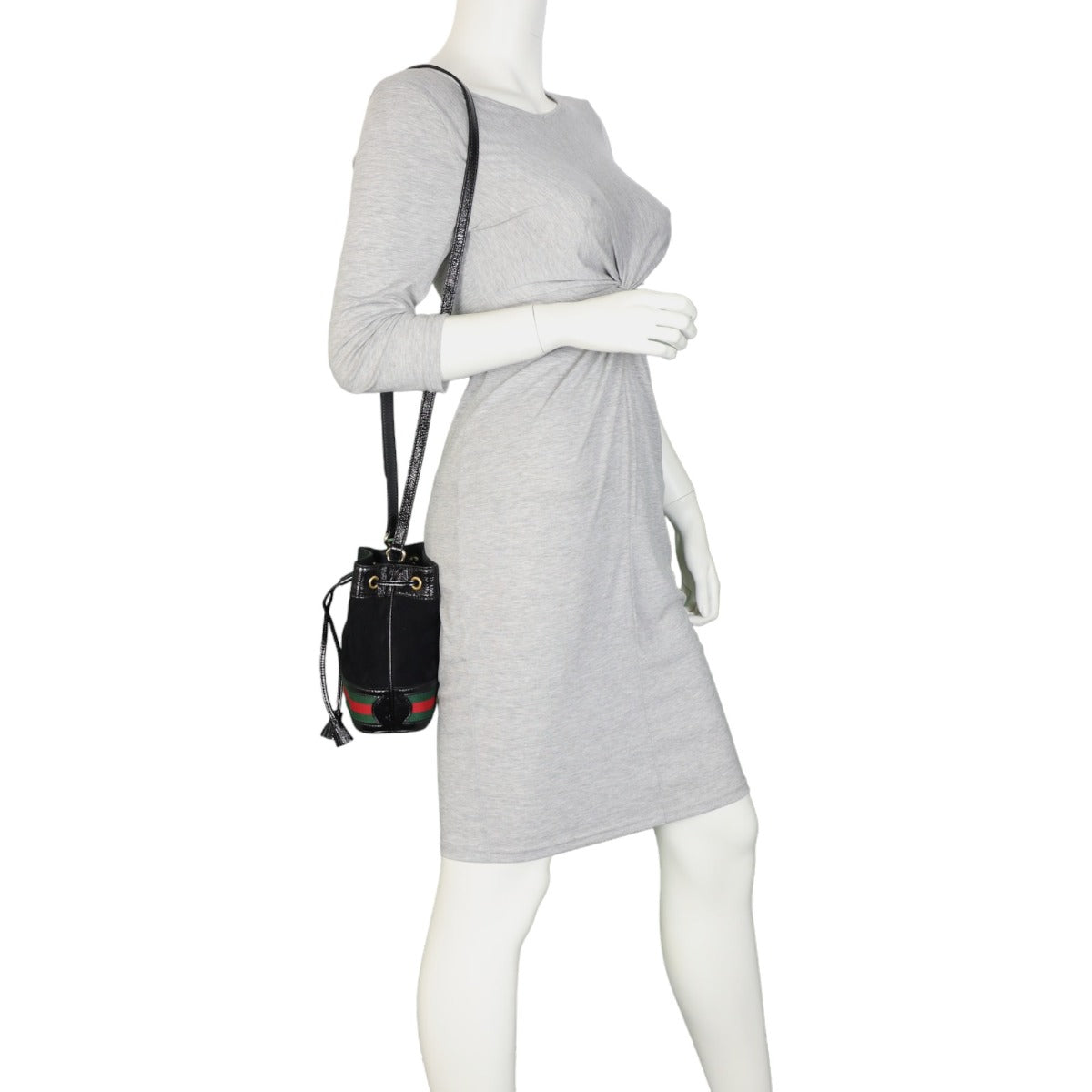 Gucci Ophidia Suede Bucket Bag Mini