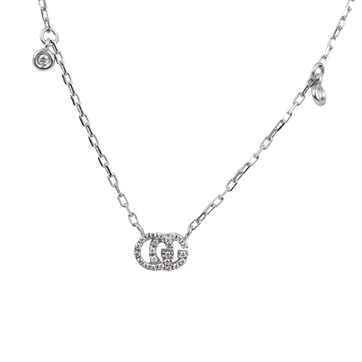 Gucci GG Running 18K White Gold Diamond Necklace