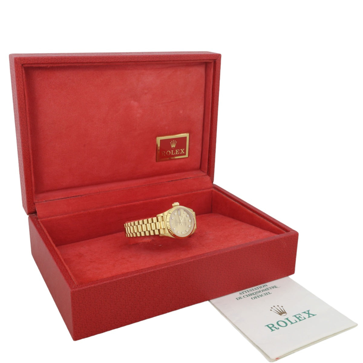 Rolex Oyster Perpetual Lady Datejust 26mm Diamond 18k Gold Watch