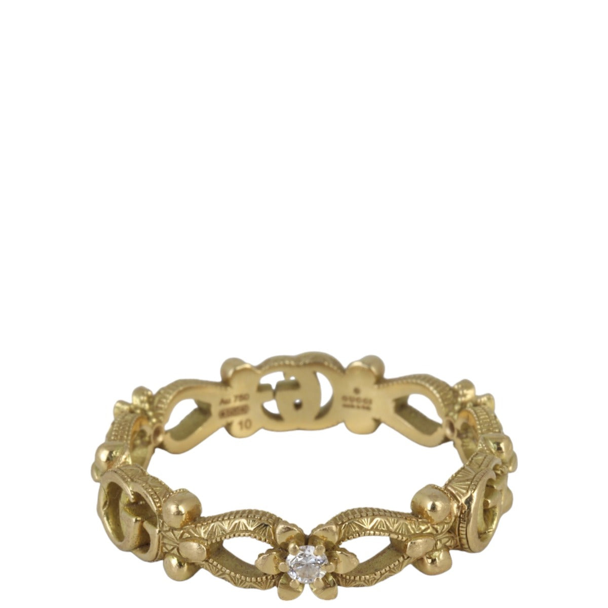 Gucci Flora 18k Yellow Gold Diamond Ring