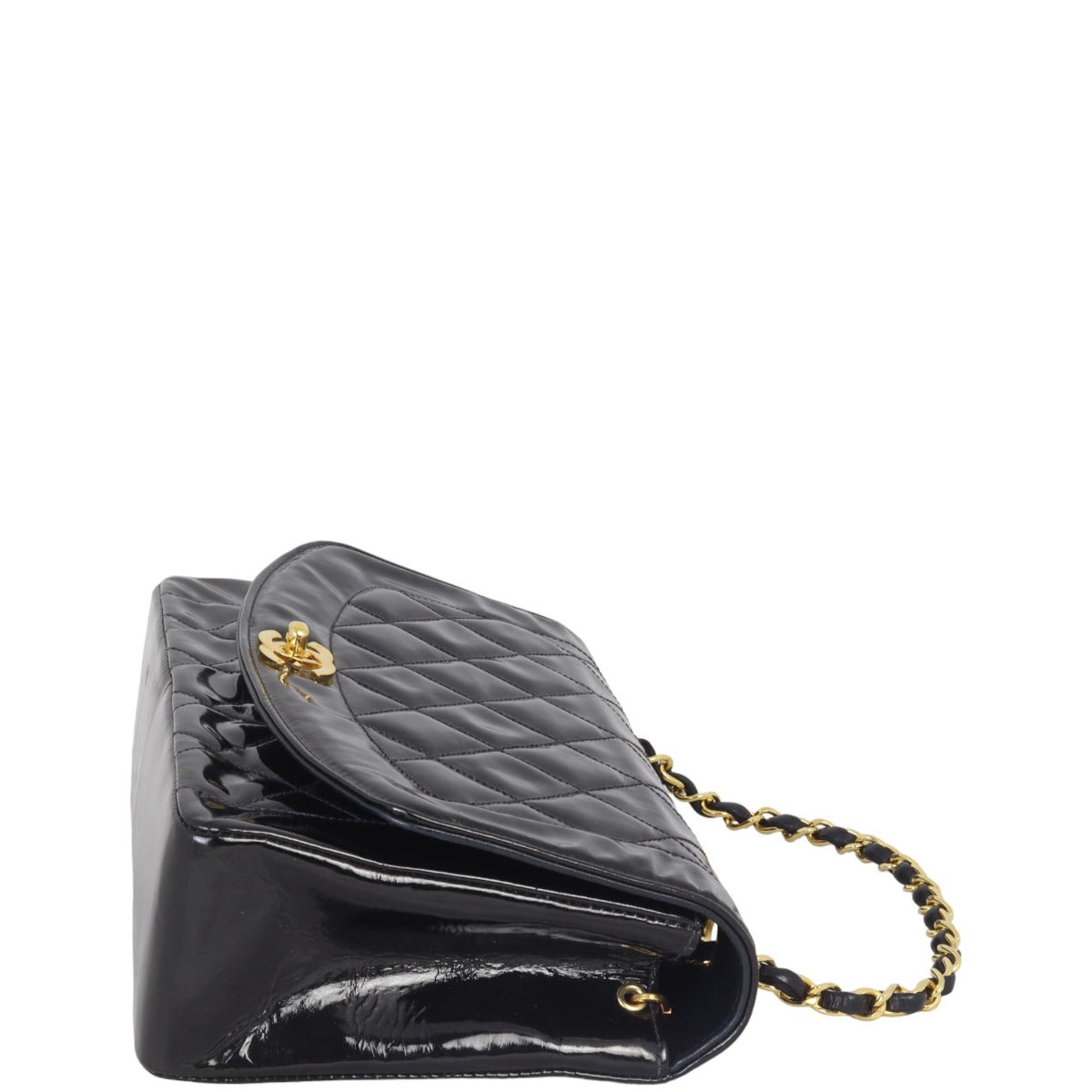 Chanel Quilted Diana Patent Flap Bag | Black