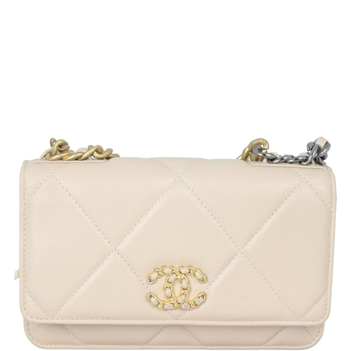 Chanel 19 Wallet On Chain | Beige Goatskin