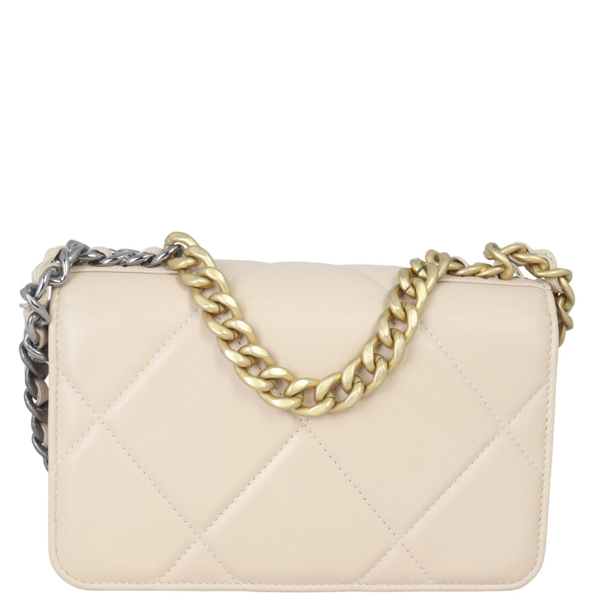 Chanel 19 Wallet On Chain | Beige Goatskin