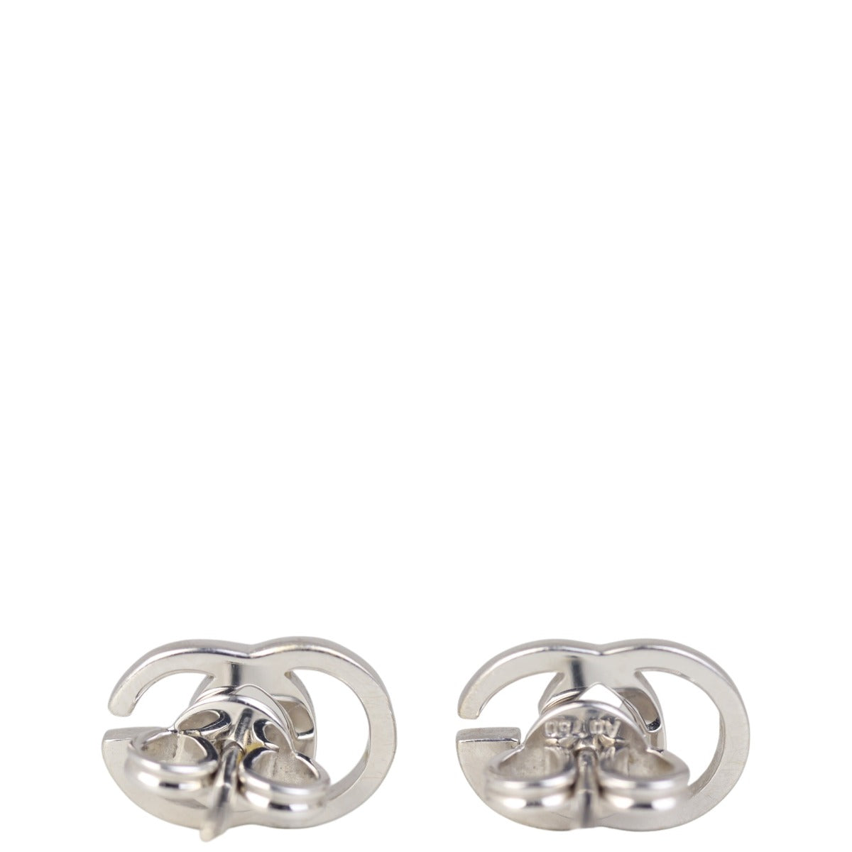 Gucci Interlocking G 18k White Gold Stud Earrings