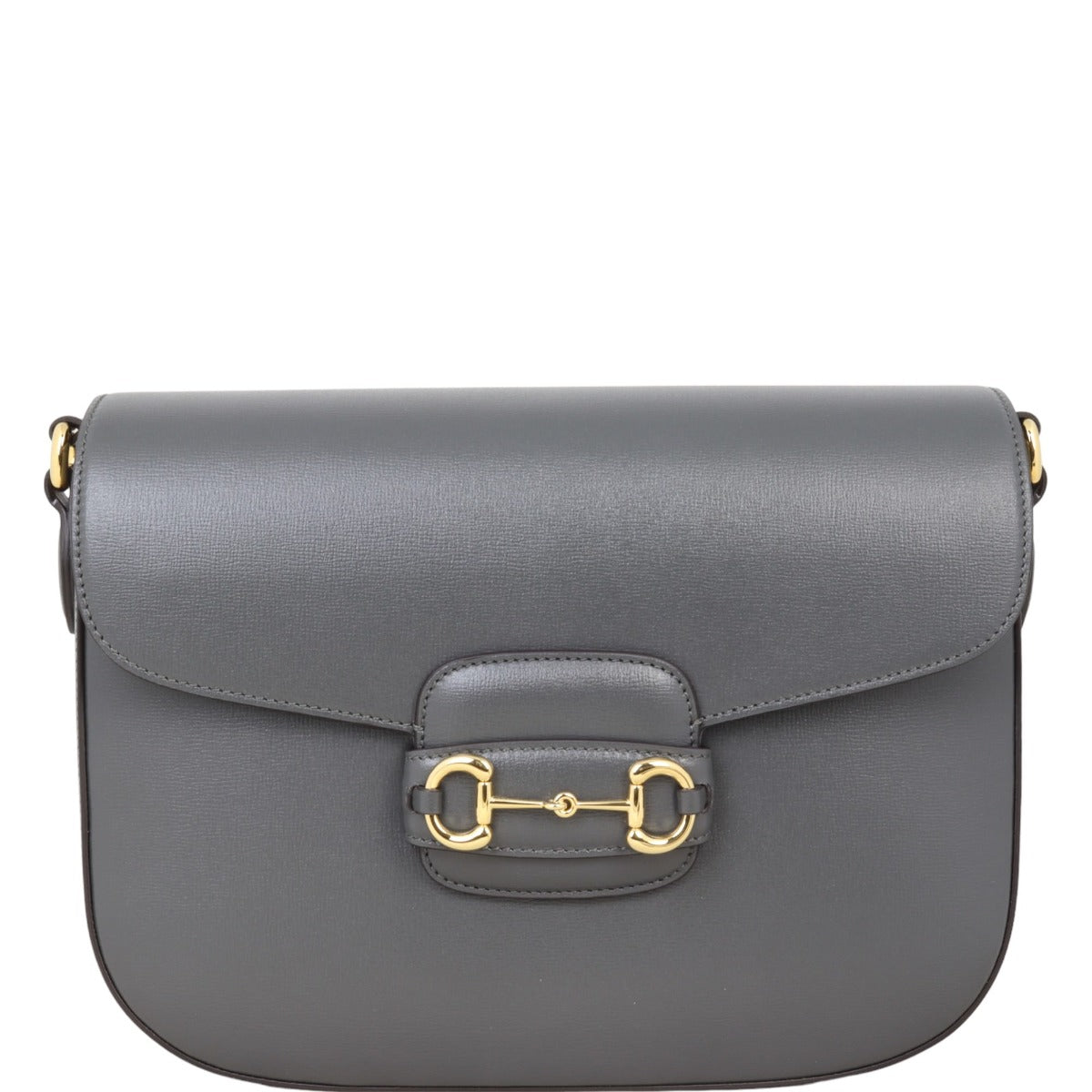 Gucci Leather Horsebit Shoulder Bag Large