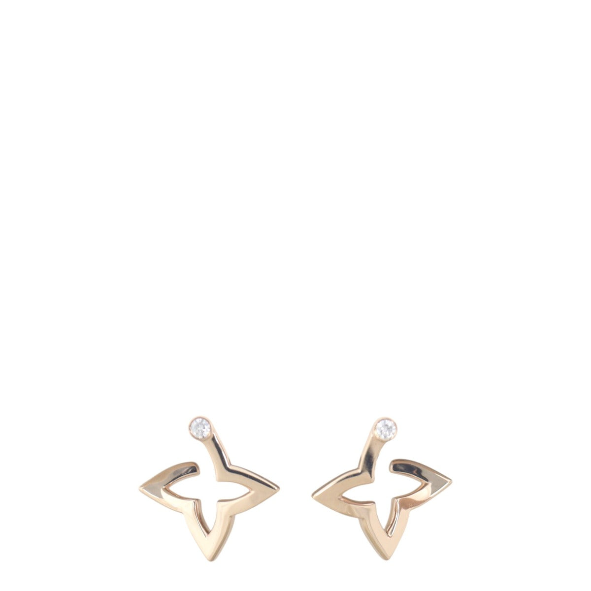 Louis Vuitton Ombre Blossom Diamond 18k Rose Gold Mini Hoop Earrings