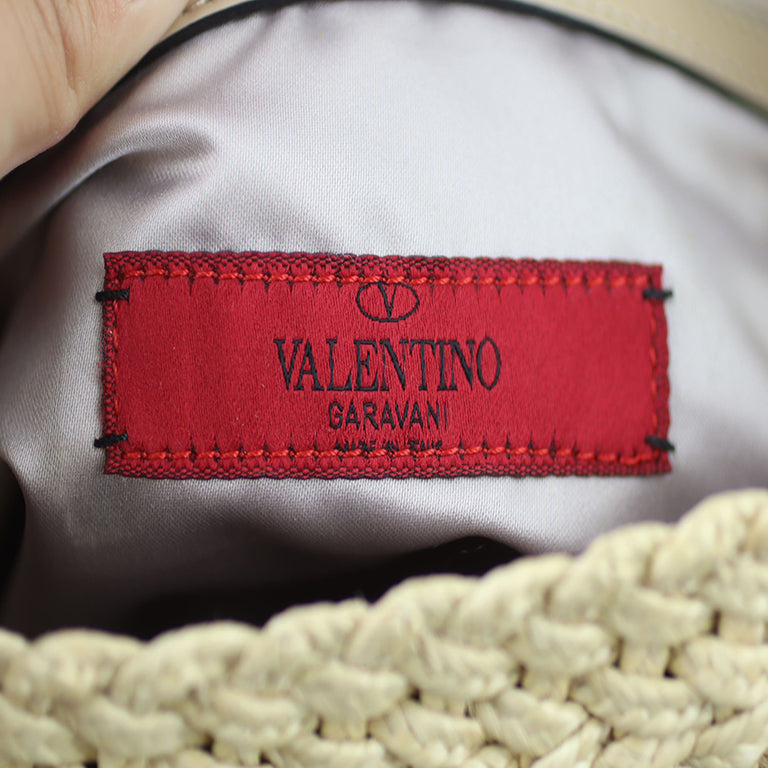 Valentino Raffia Flower Applique bag stamp