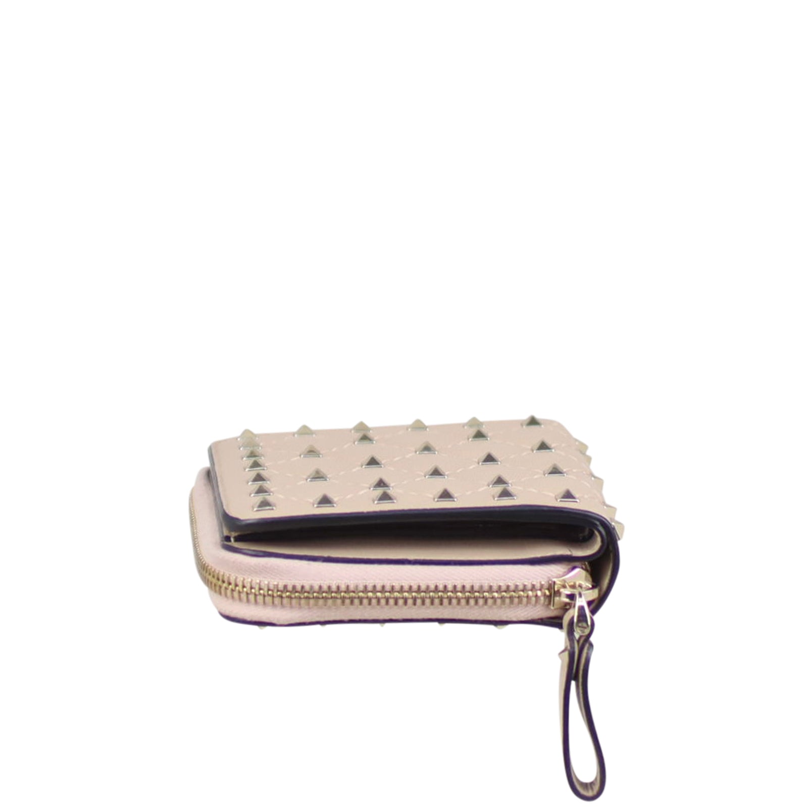 Valentino Rockstud Zip Around French Wallet Side