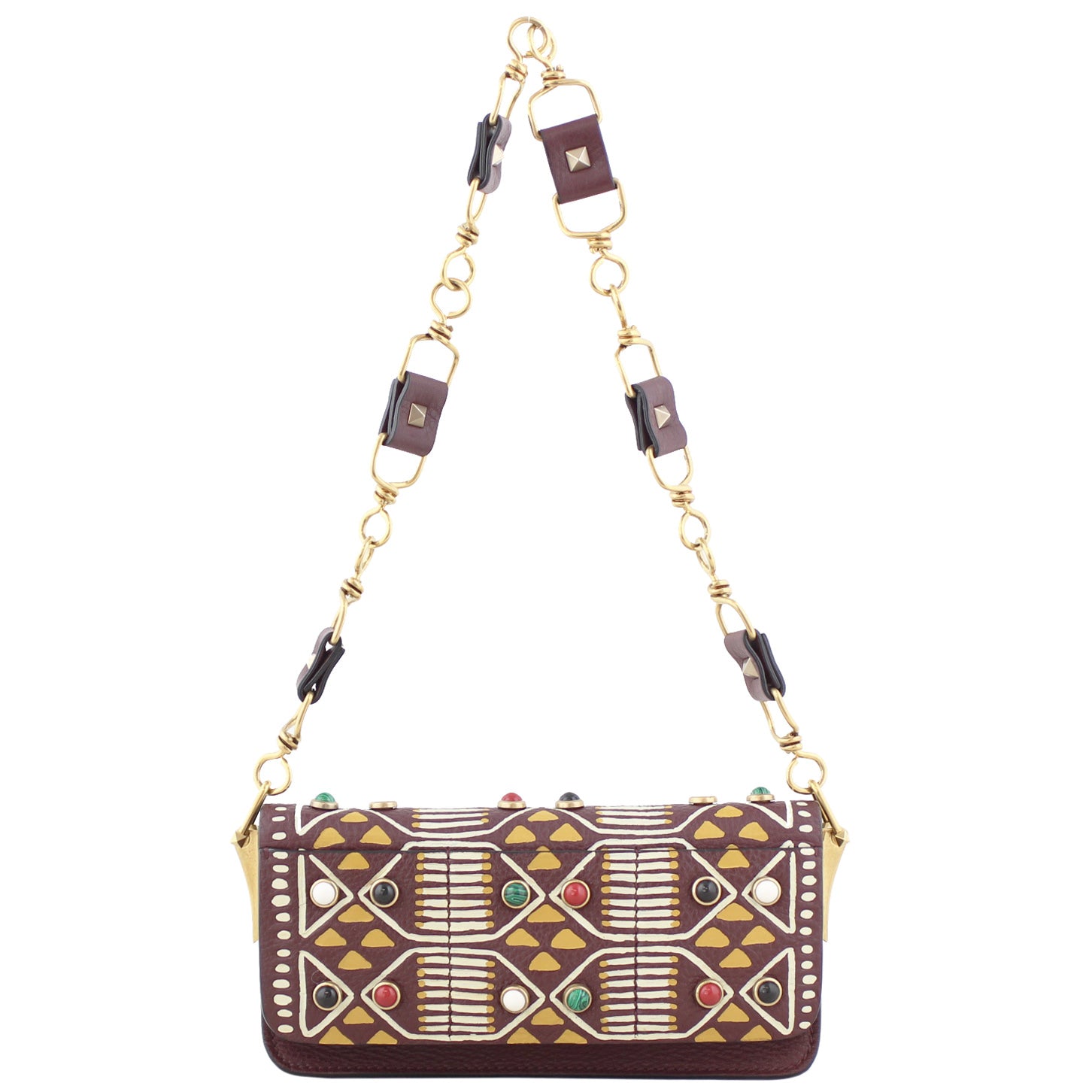 Valentino Tribal Hand-Painted Mini Flap Bag Front