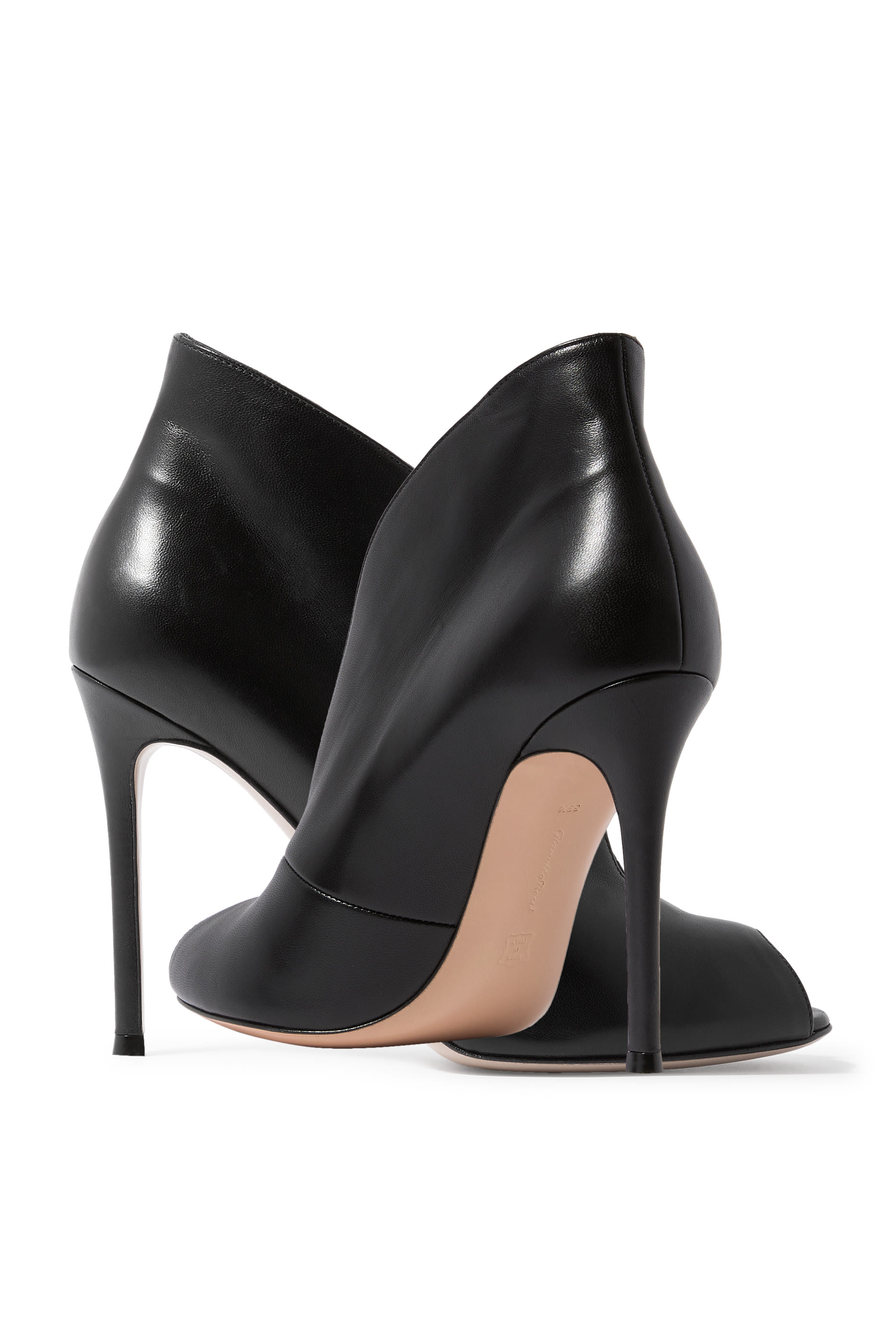 Vamp 105 Open Toe Booties in Leather