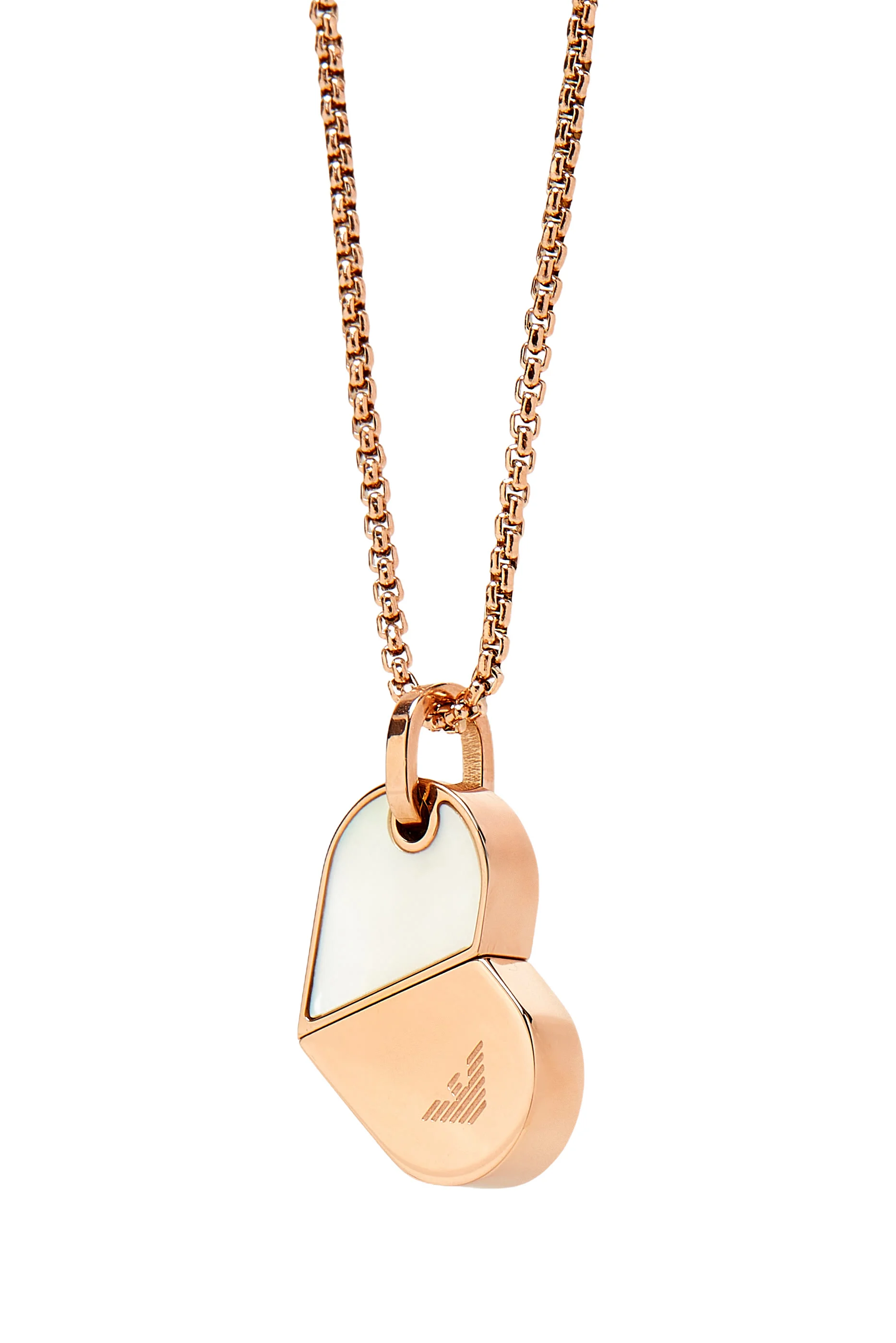 Dog Tag Necklace,  Rose Gold-Tone Sterling Silver  Mother of Pearl