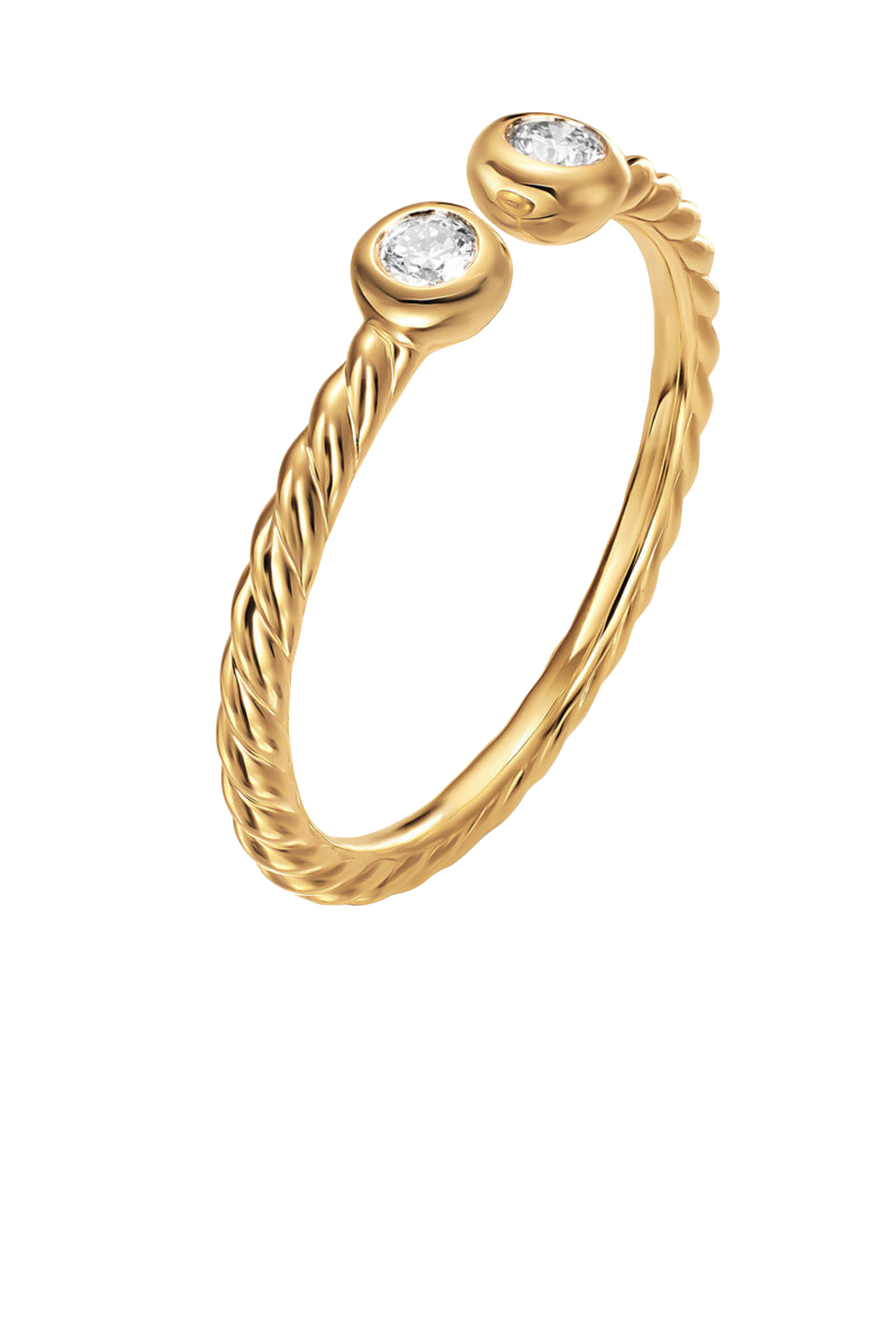 Petite Modern Renaissance&reg; Open Round Ring, 18K Yellow Gold  Diamonds