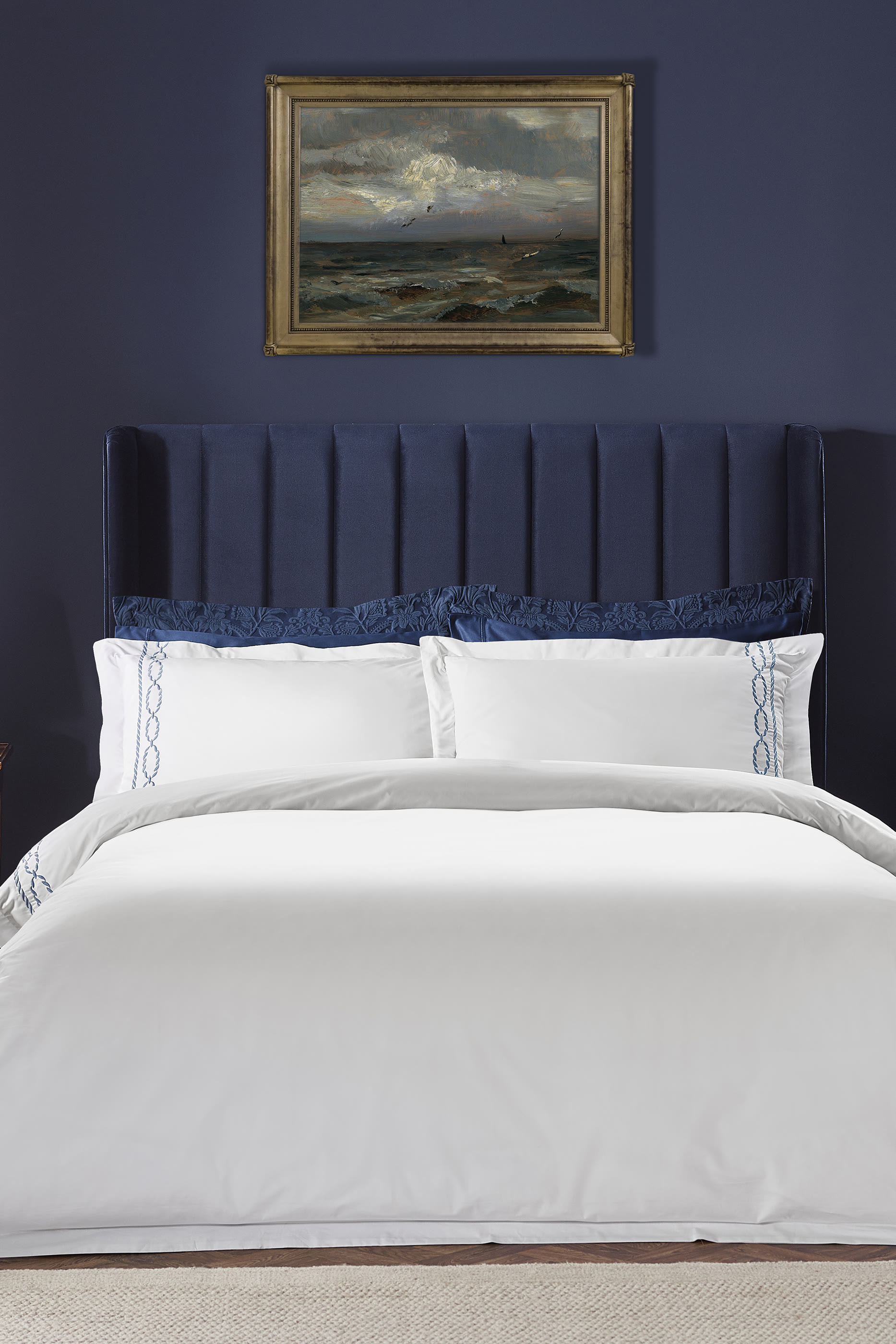 Coastal Embroidery Duvet Cover  Pillowcase Set