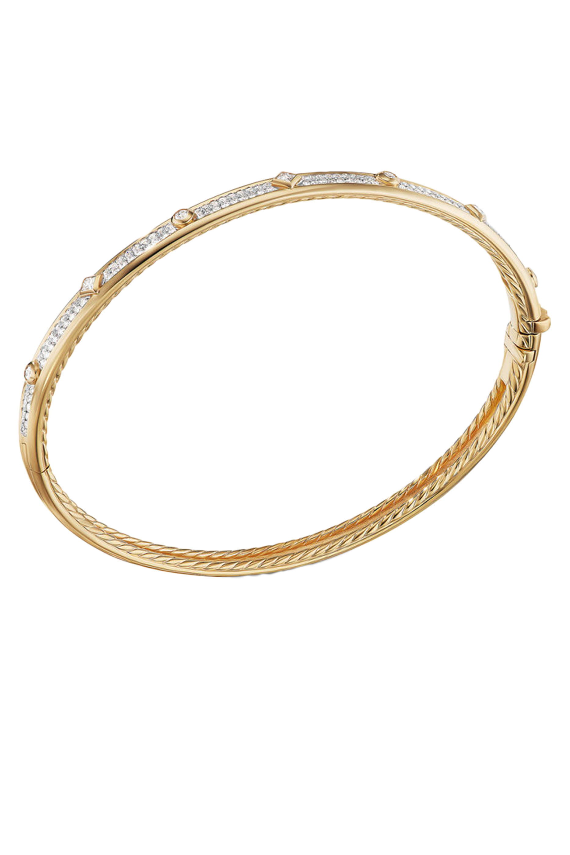 Renaissance Bangle, 18k Yellow Gold  Diamonds