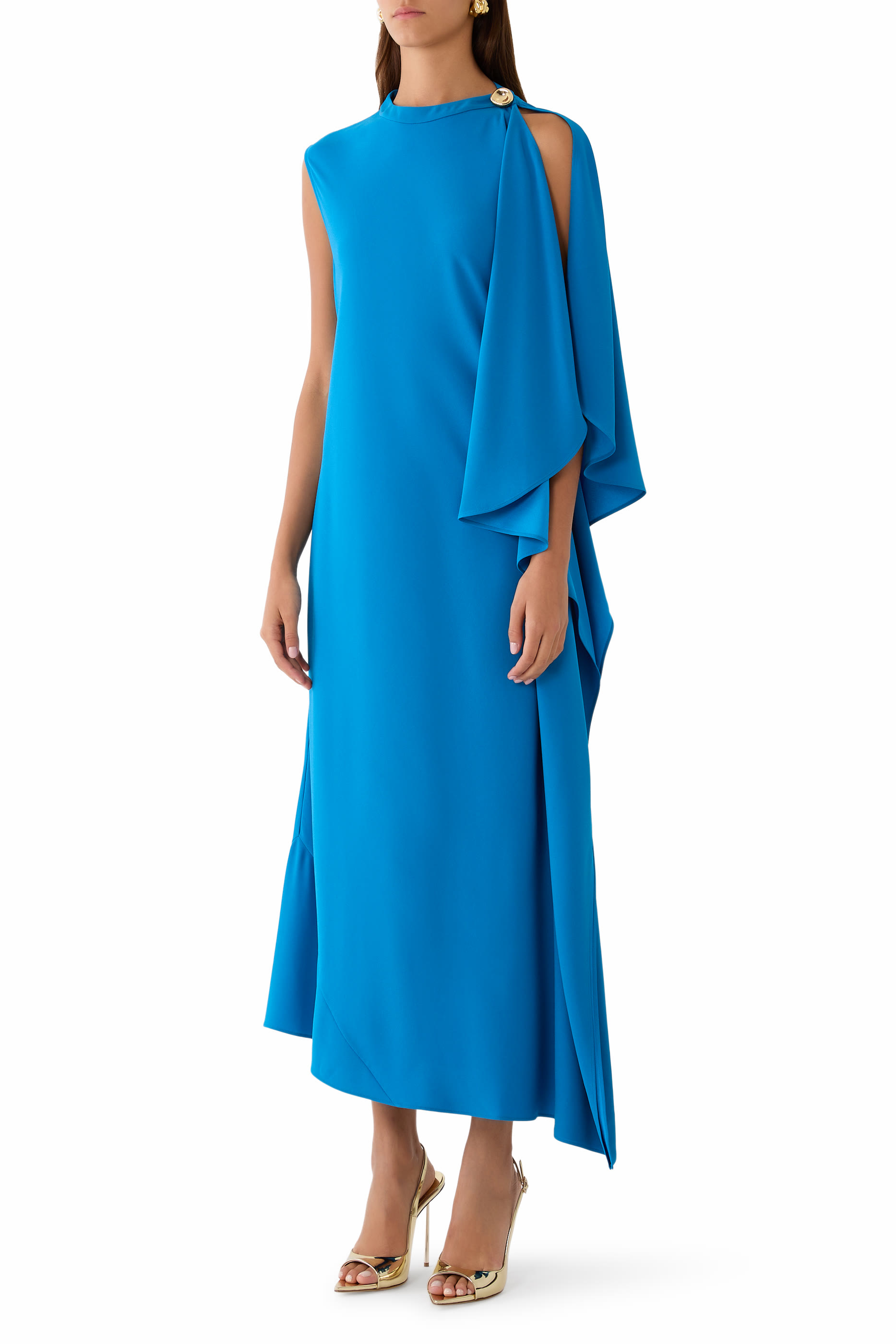 Aly Crepe Cape Dress