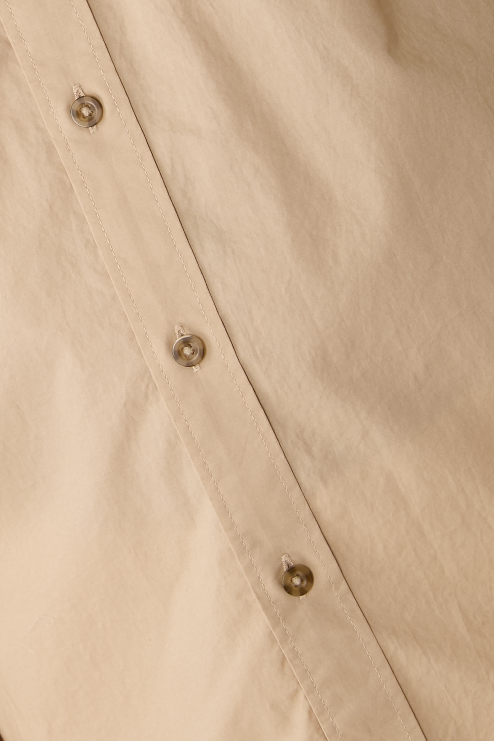Cotton Poplin Button-Front Shirt 