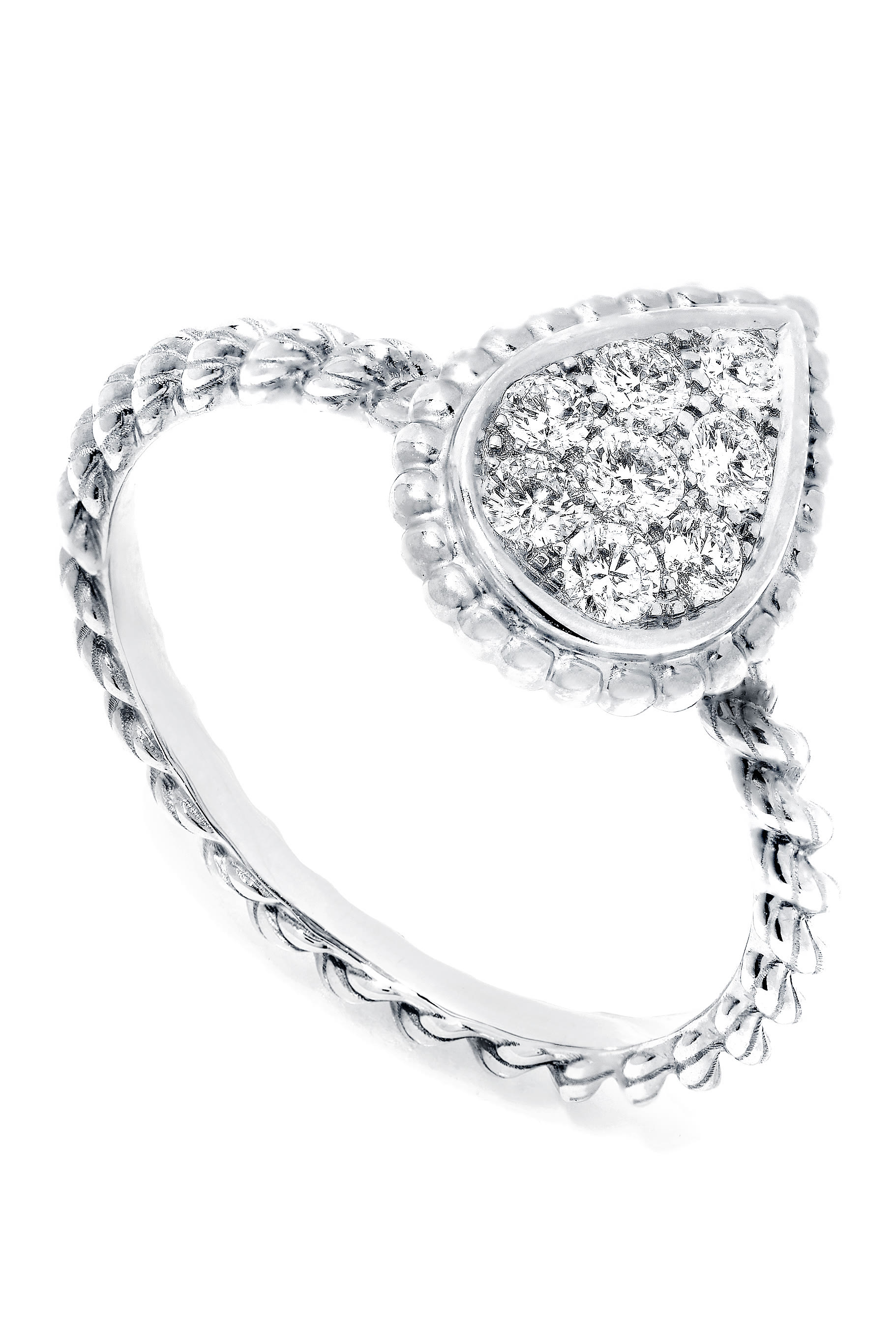 Serpent Boh&egrave;me S Motif Ring, Paved With Diamonds, 18k White Gold