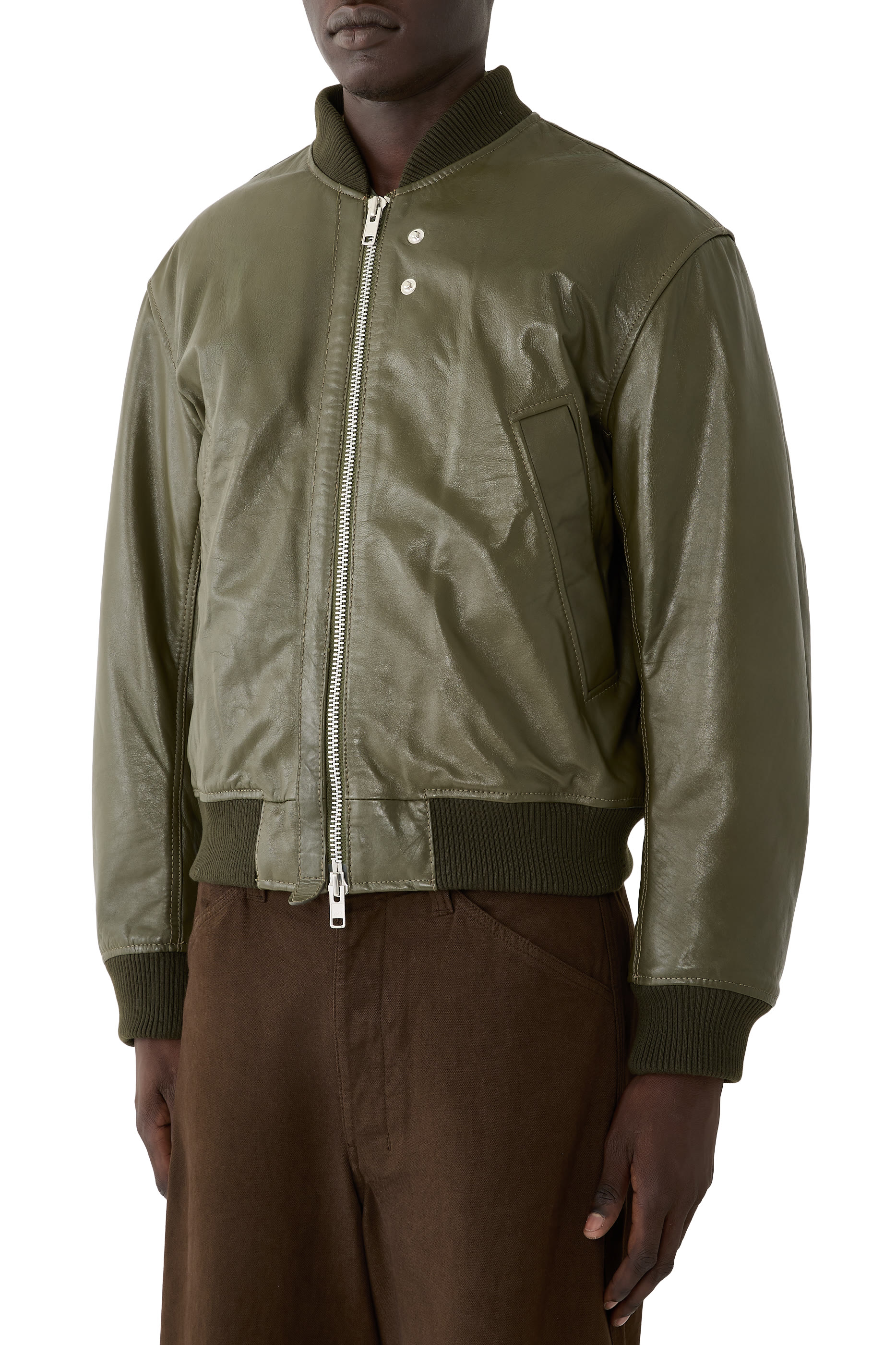  Leather Bomber Jacket