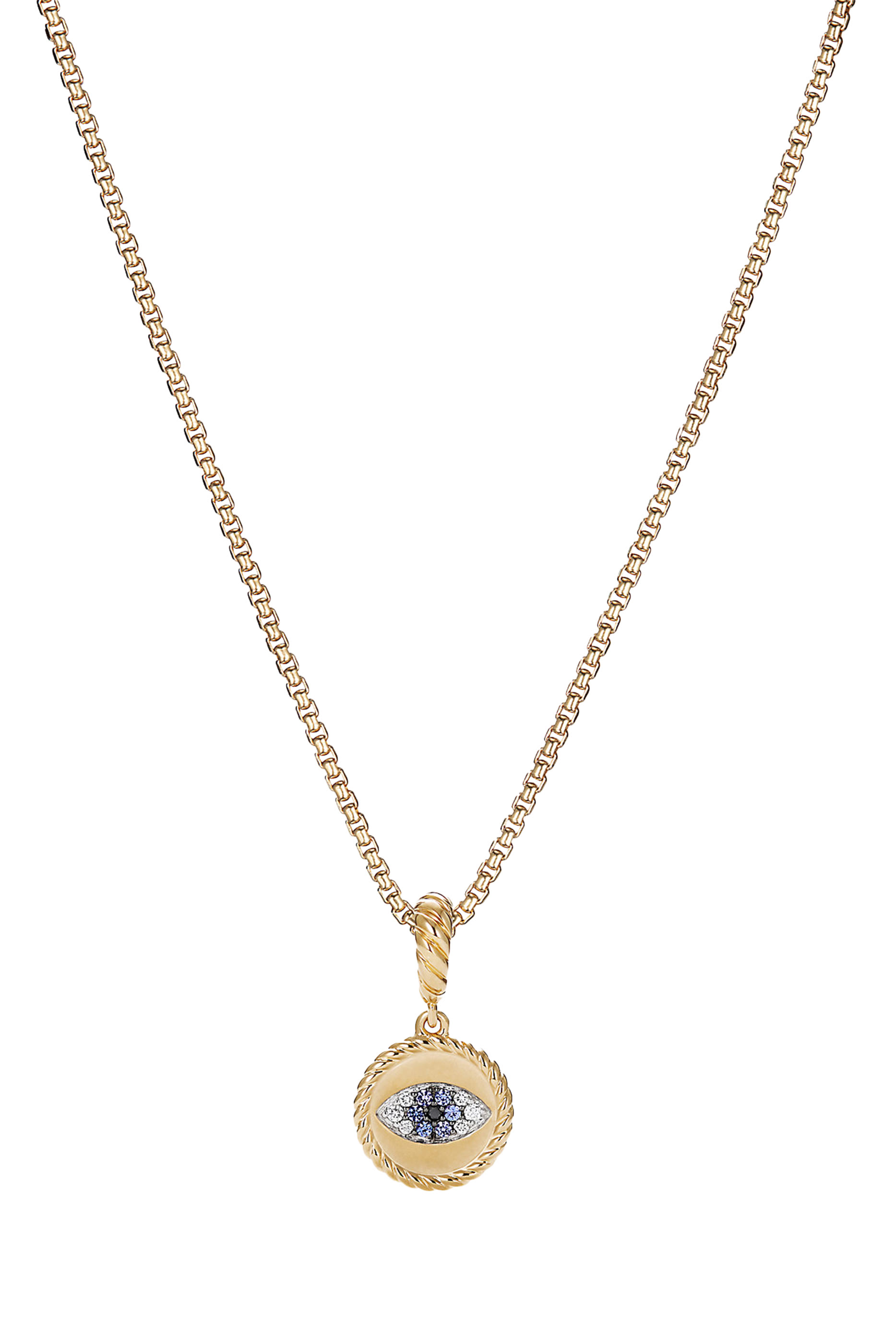 Cable Collectibles Evil Eye Amulet, 18k Yellow Gold with Diamonds  Sapphires