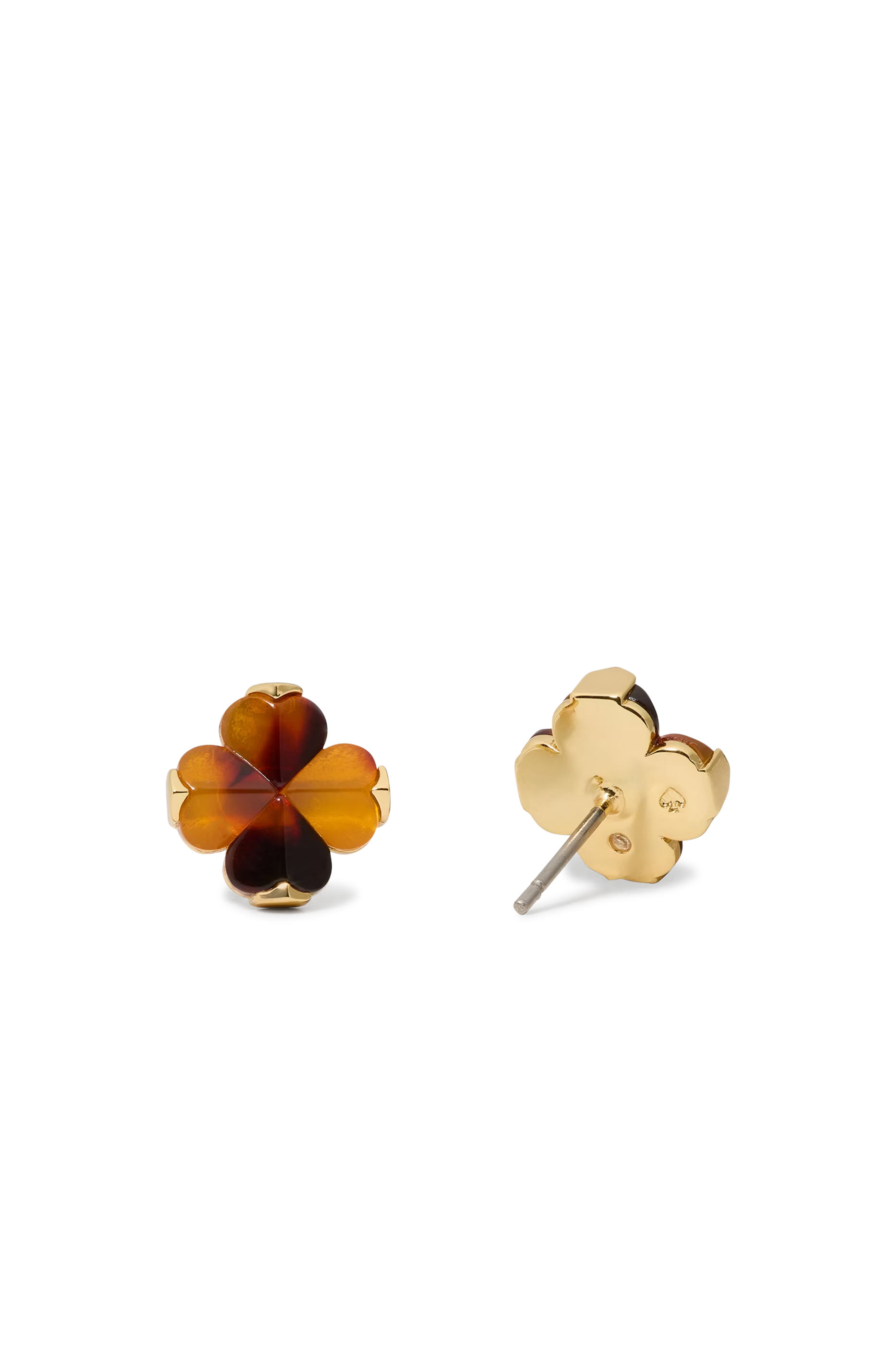 Spade Flower Studs Earrings, Acetate  Titanium Posts