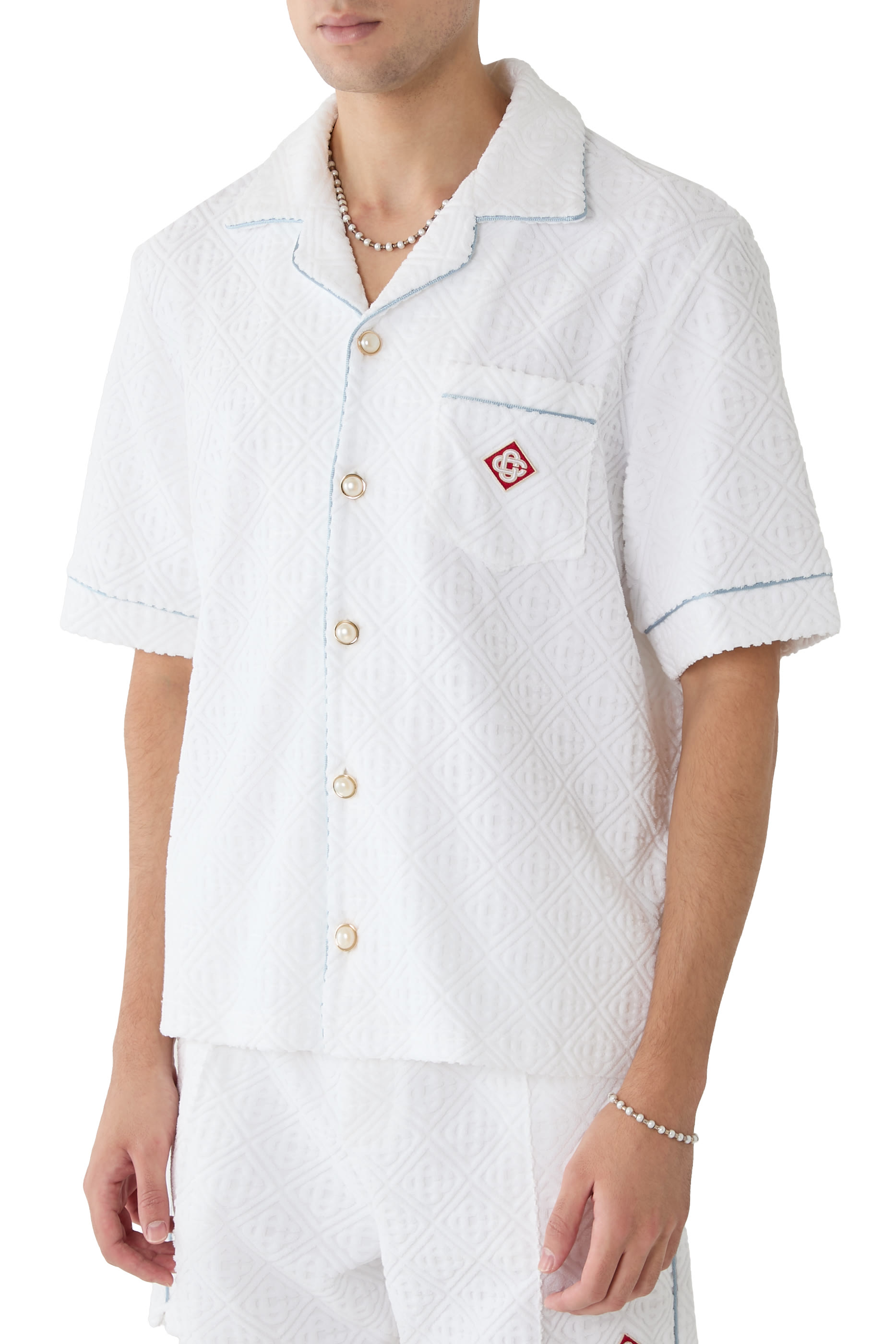  Towelling Monogram Short Sleeve Shirt