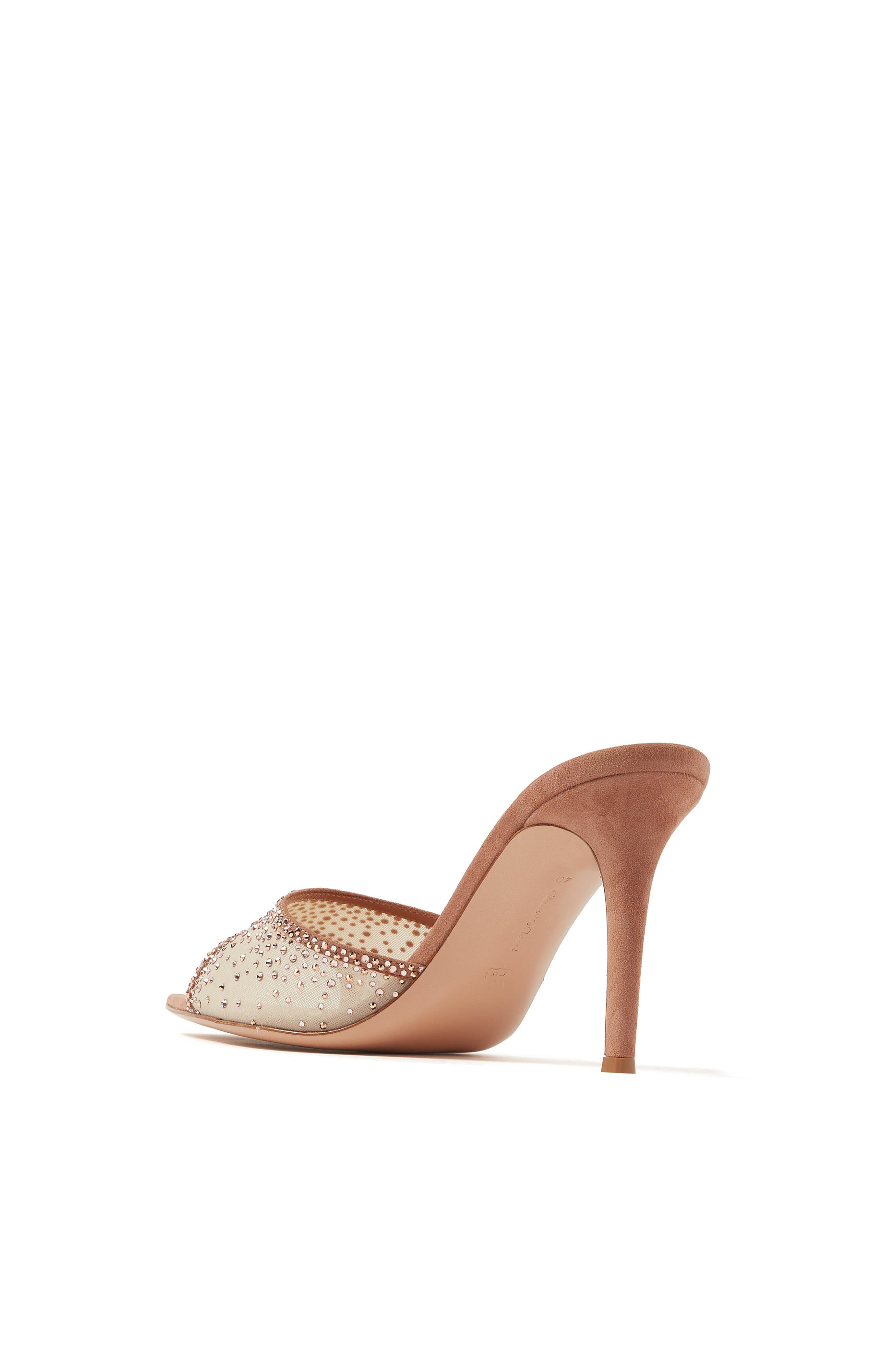 Rania 85 Embellished Mules in Suede and Organza 
