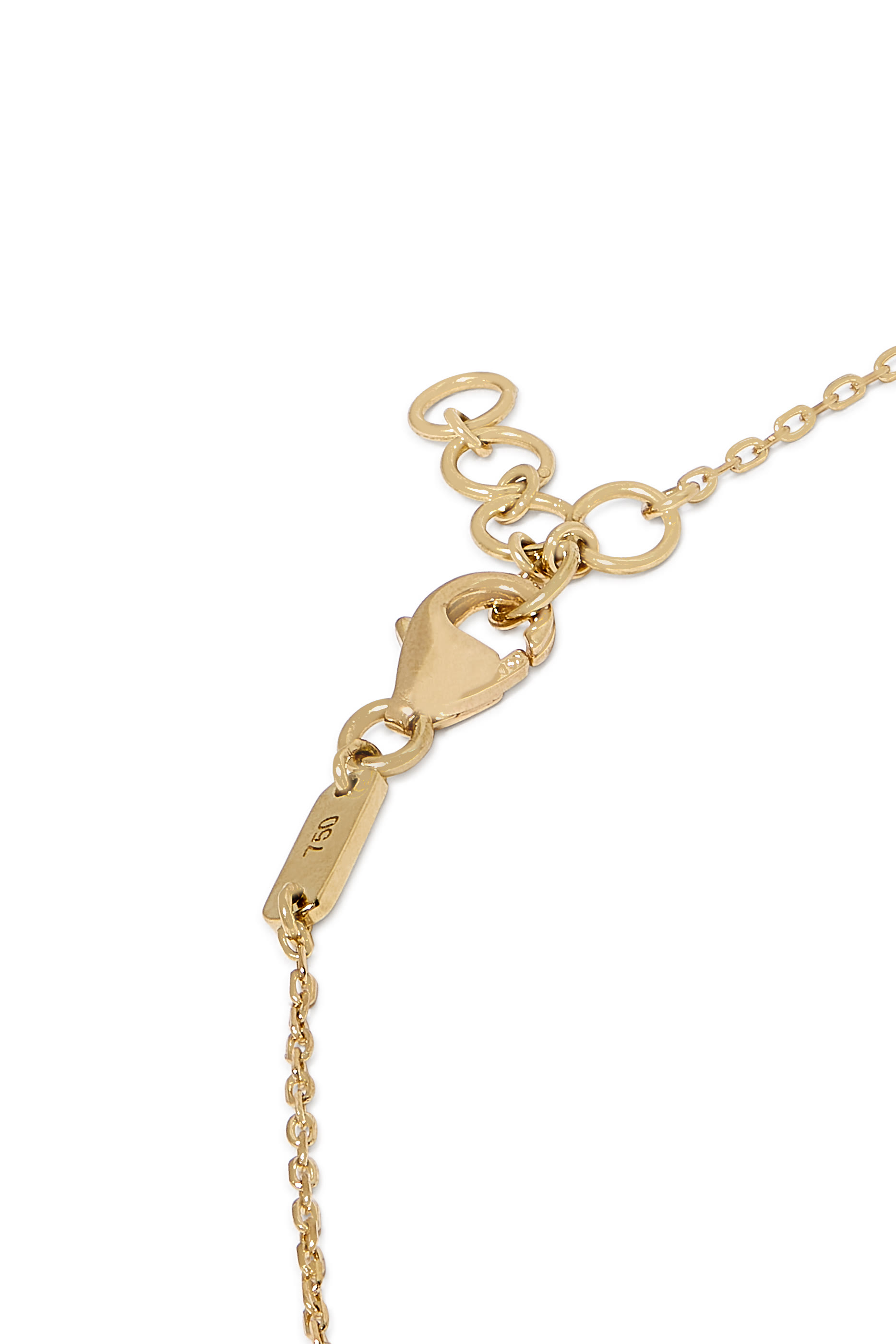 Kids Tiny Bling Heart Letter 'Ein' Necklace, 18K Yellow Gold  Enamel