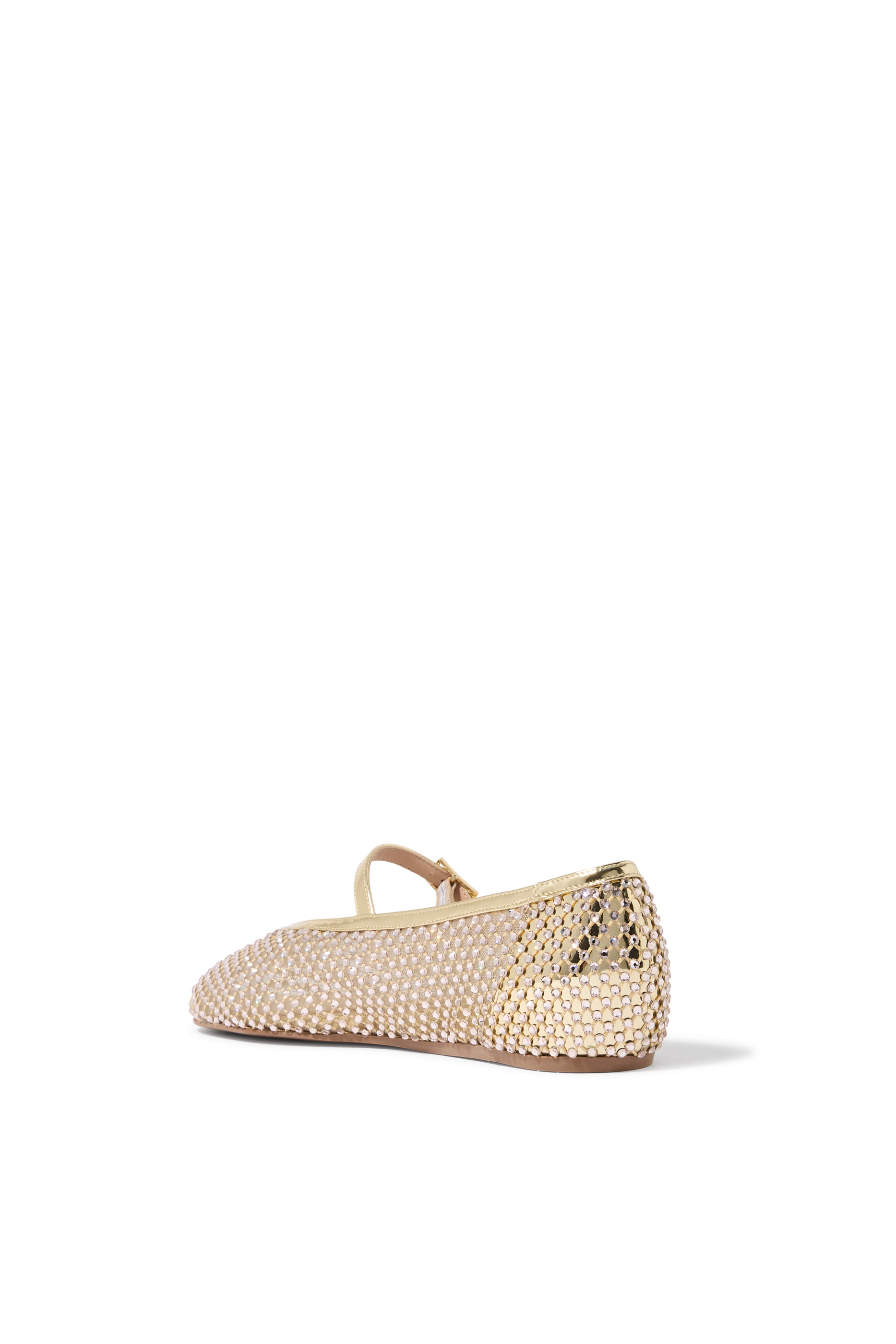  Pewter Fishnet Ballet Flat with Crystals