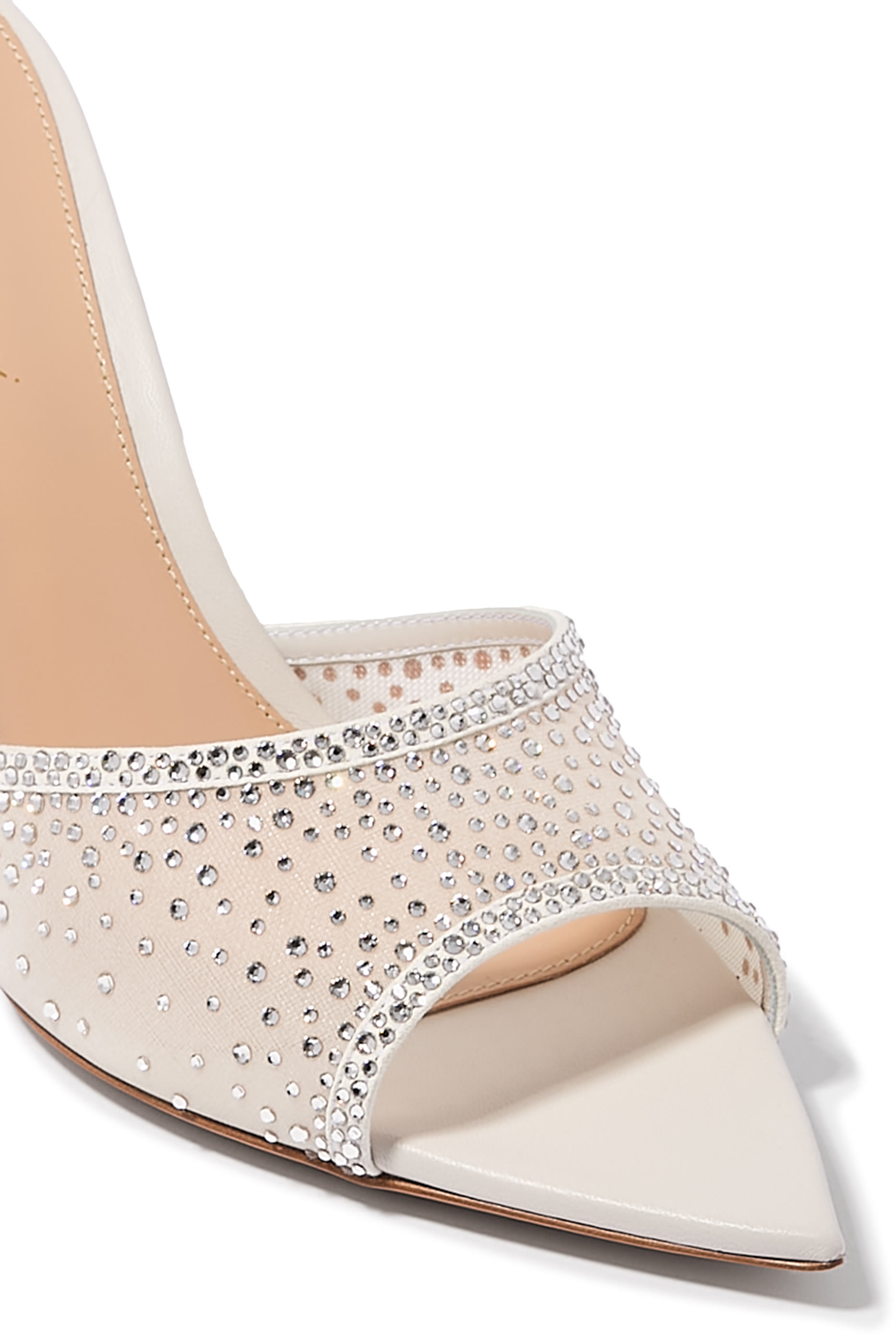 Rania 85 Embellished Mules in Suede and Organza 