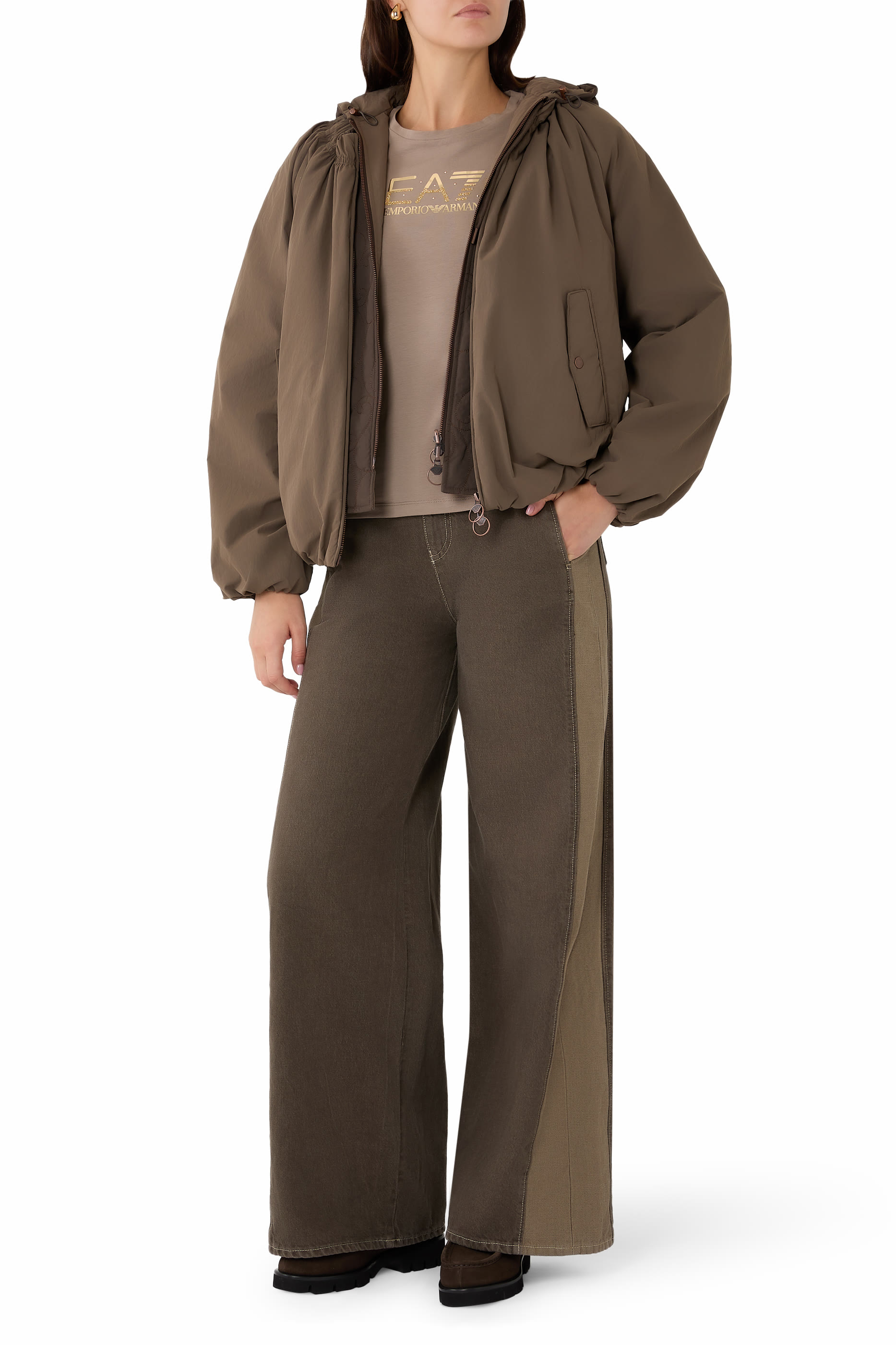 Five-Pocket Wide-Leg Denim Pants