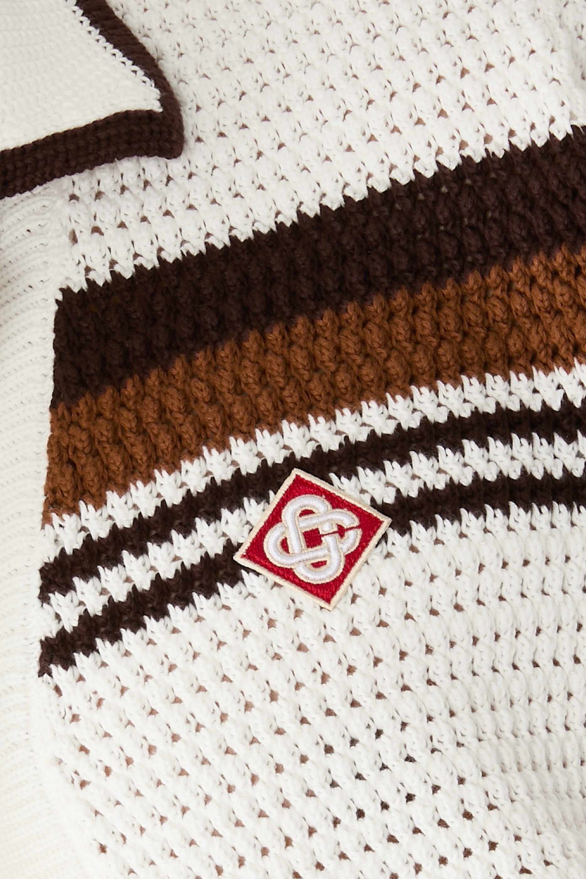 Tennis Stripe Crochet Shirt