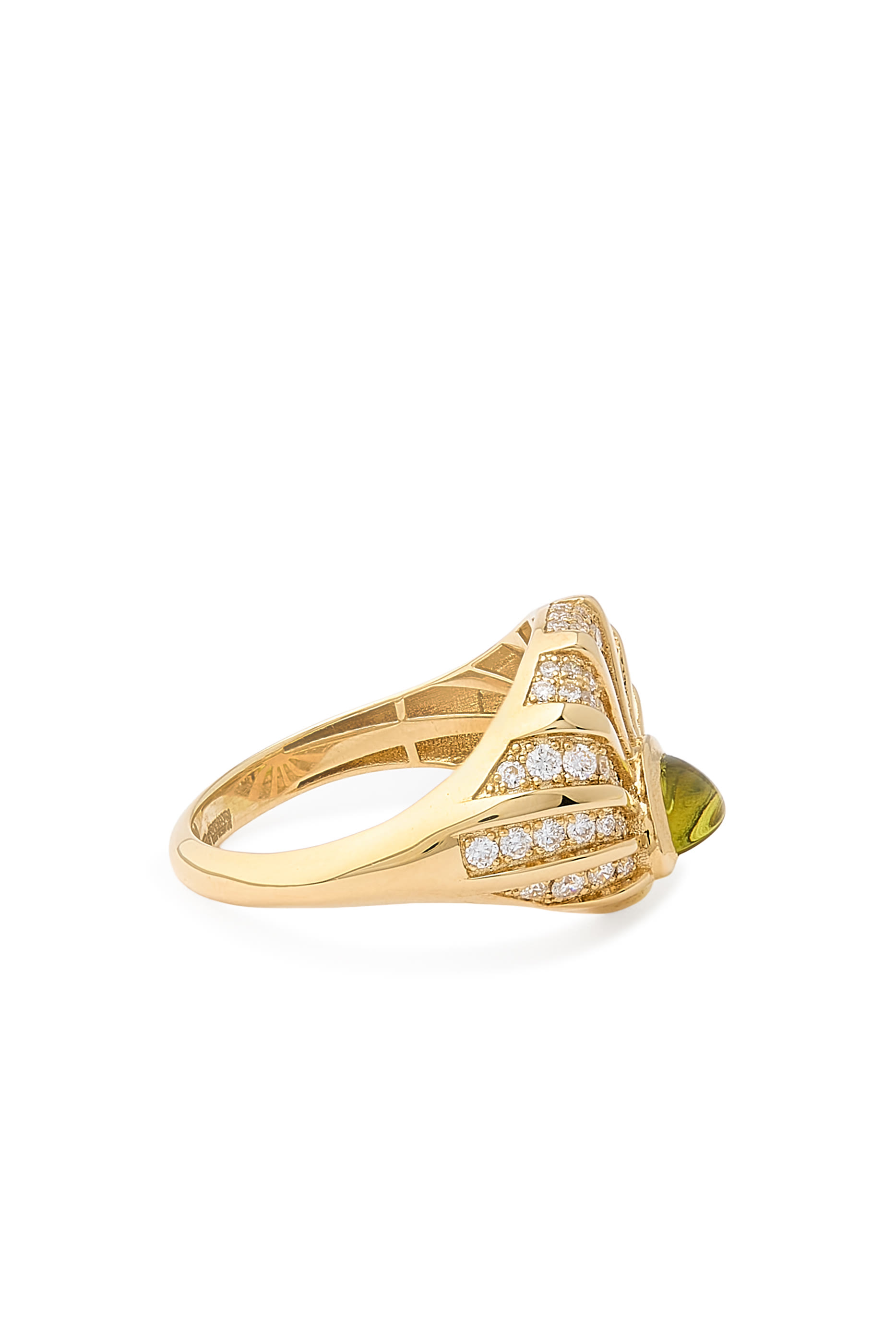 Sun Dawn Pinky Ring, 18K Yellow Gold with Citrine  Diamonds