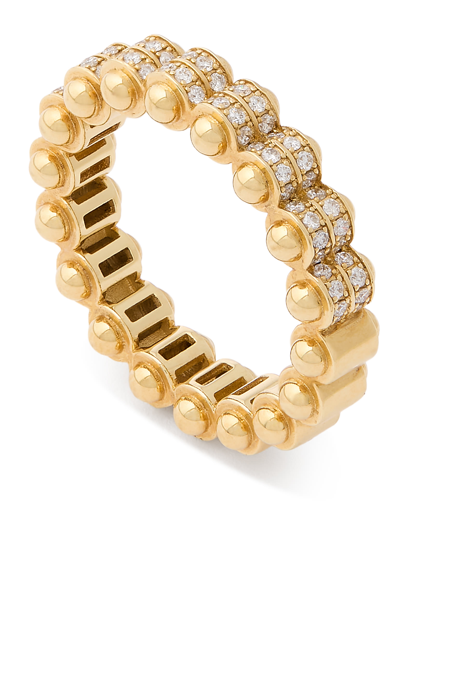 Atom Ring,18k Yellow Gold  Diamonds