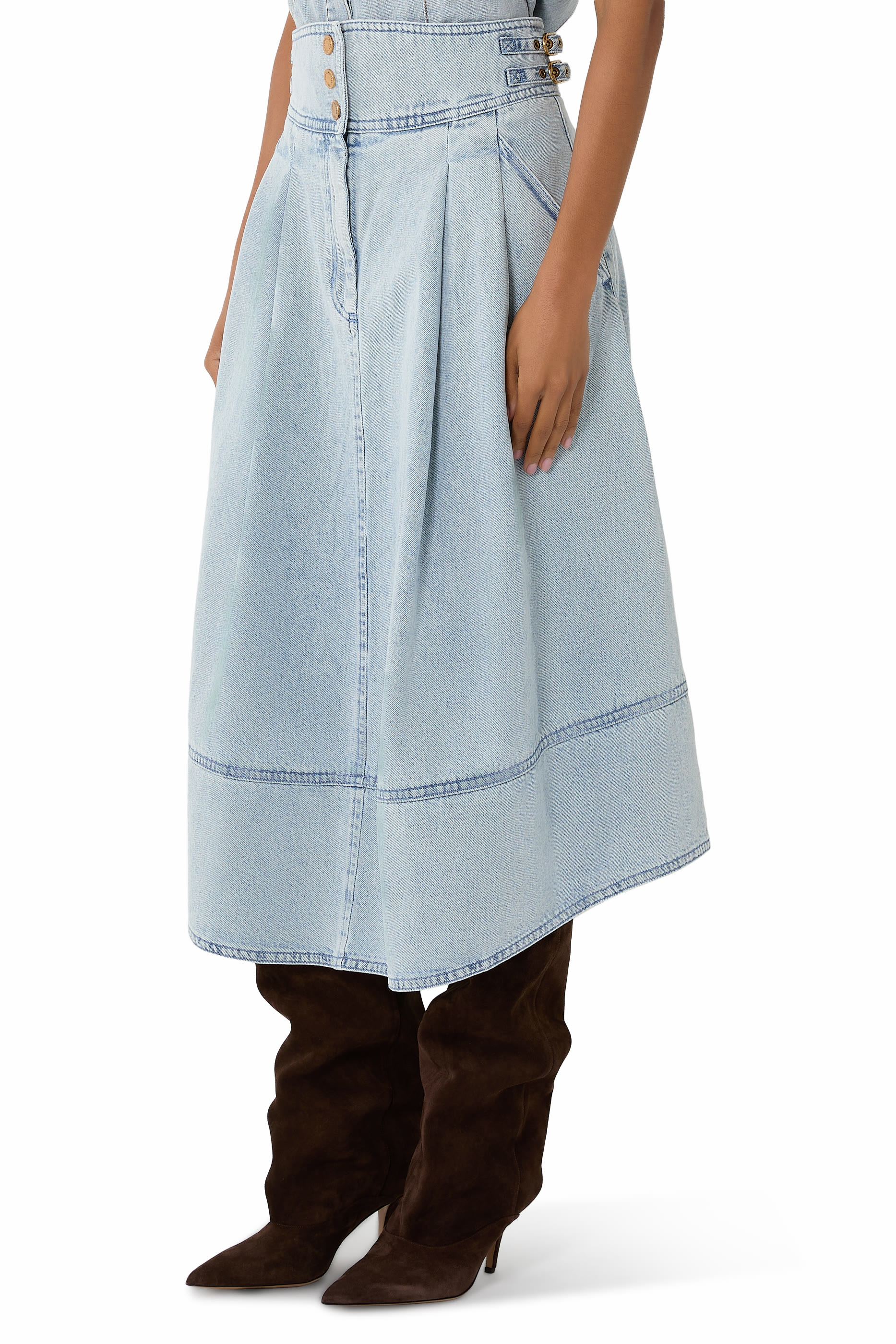 Denim Midi Skirt