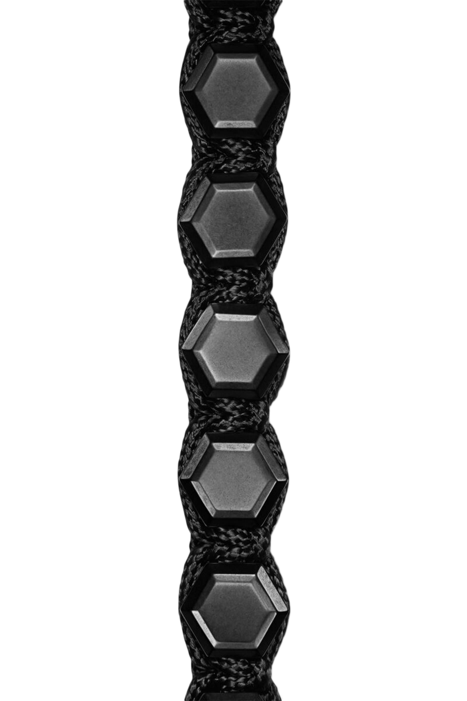 Faceted Woven Bracelet, Titanium  Nylon, with Black Onyx