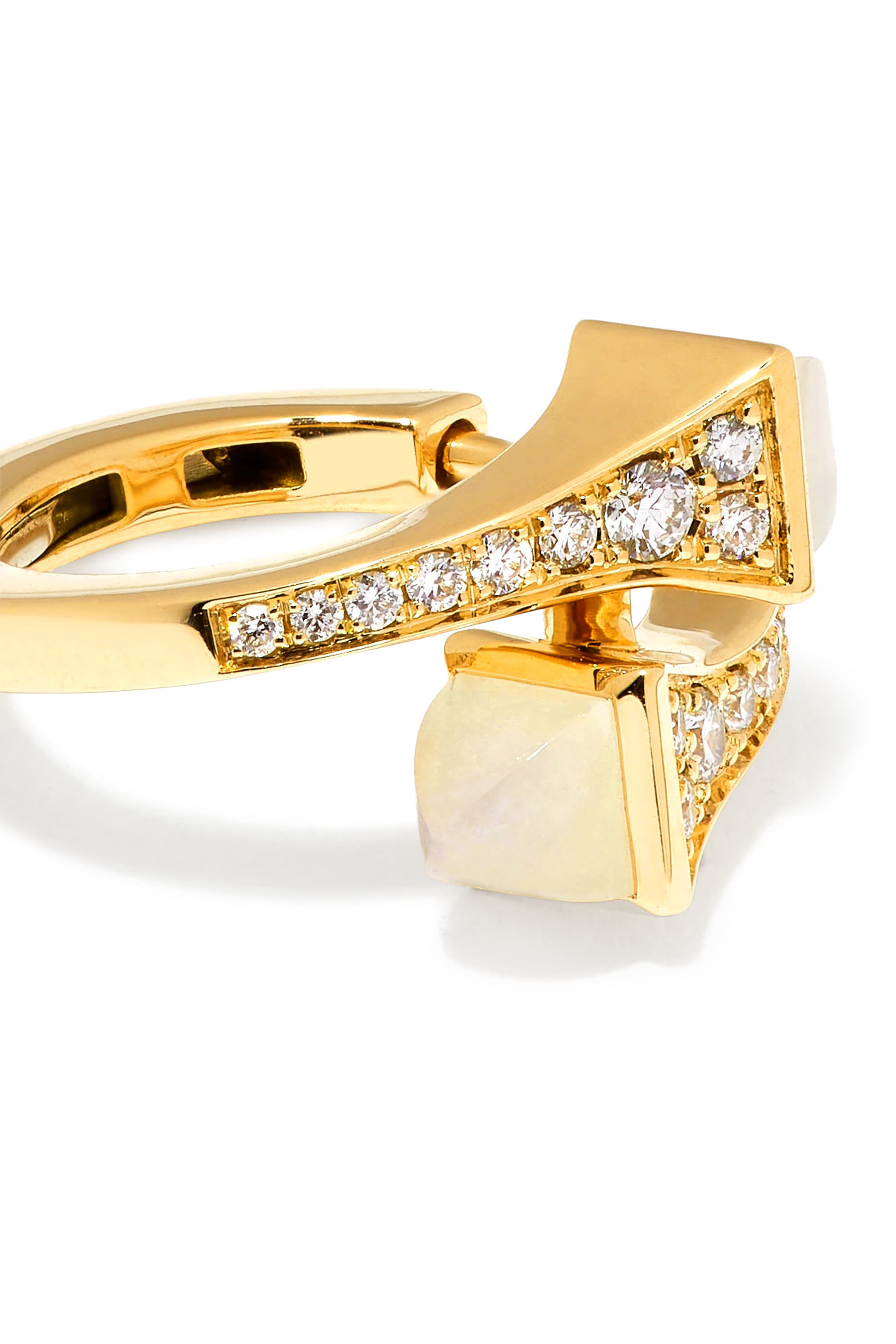 Cleo Huggie Earrings, 18k Yellow Gold  Diamonds