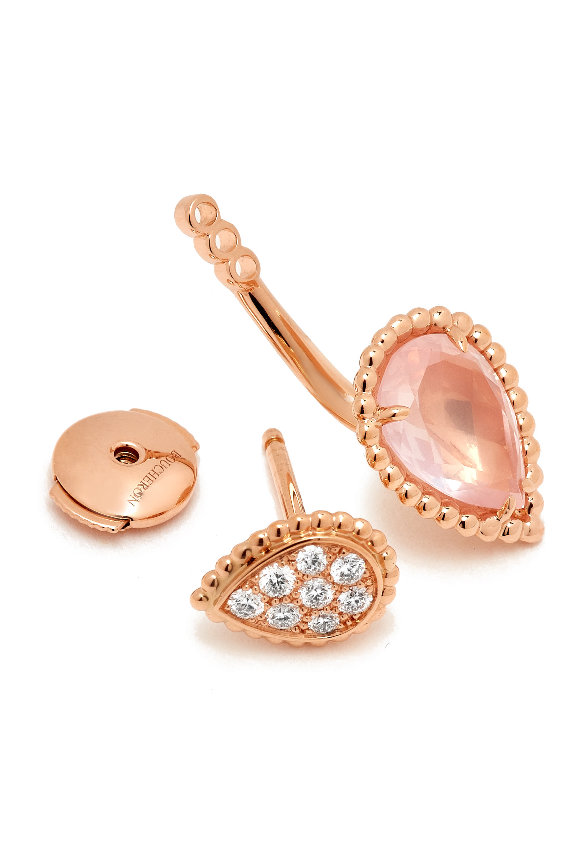 Serpent Boheme Single Stud Earring, 18k Rose Gold, Quartz  Diamonds