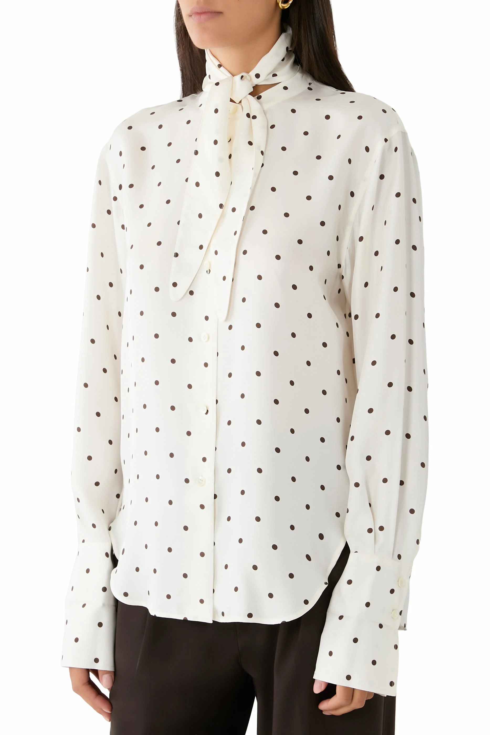 Graphic Spot Tie Neck Shirt
