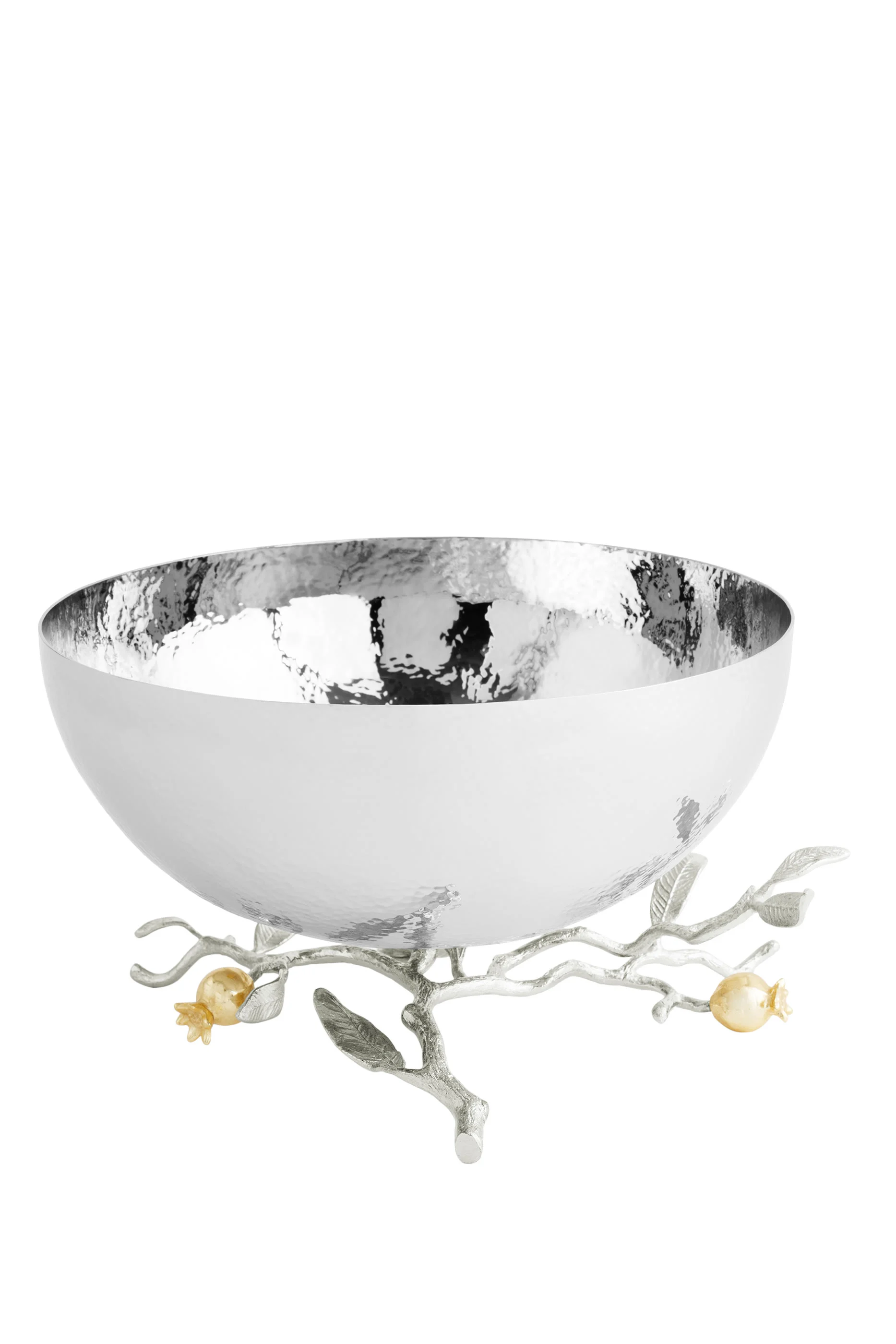 Pomegranate Silver  Gold Serving Bowl