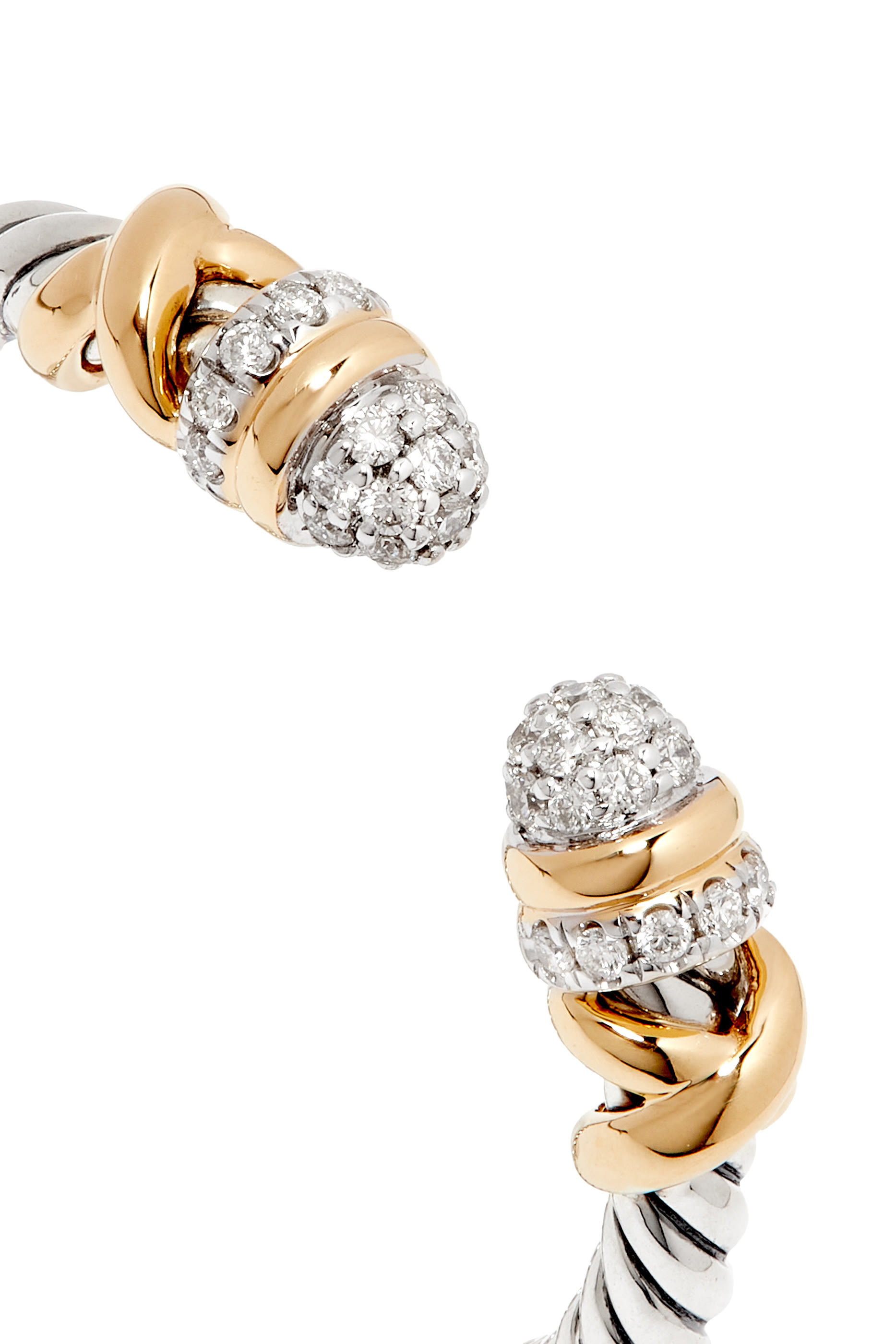 Petite Helena Open Ring, 18K Yellow Gold, Diamonds  Sterling Silver