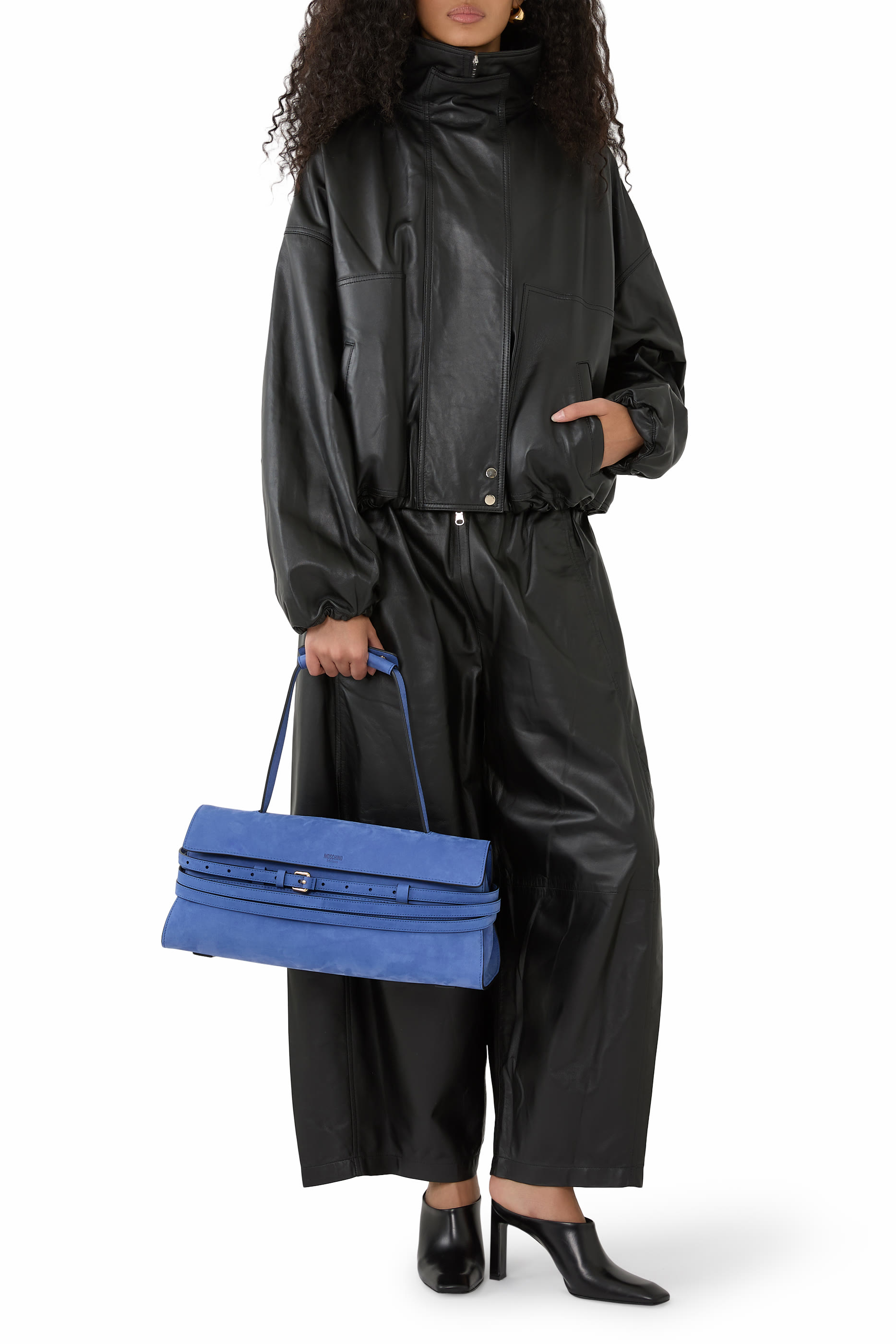 Tie Me Embossed-Logo Shoulder Bag