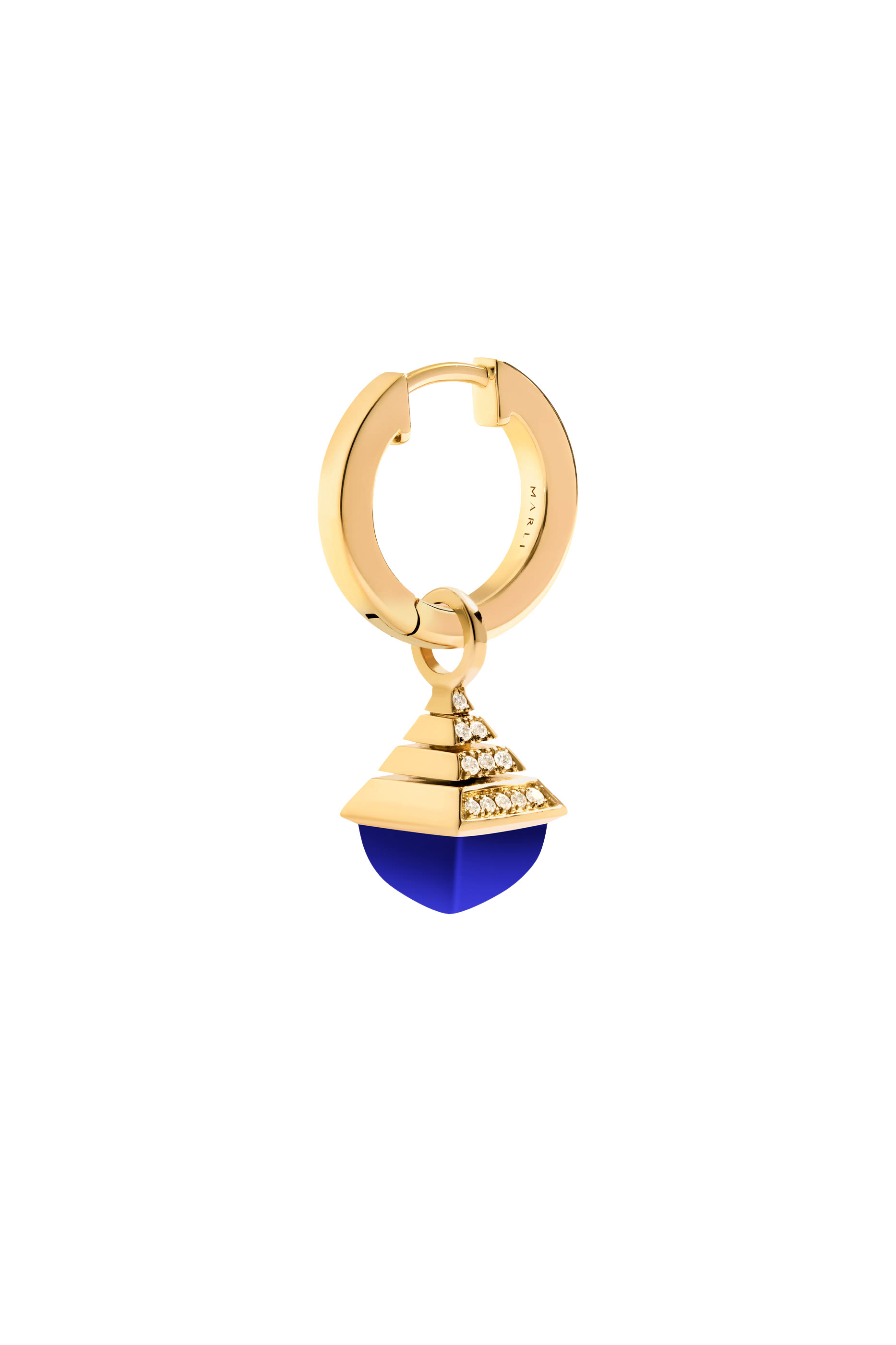 Cleo Mini Rev Drop Earrings, 18k Yellow Gold  Diamonds, Lapis Lazuli