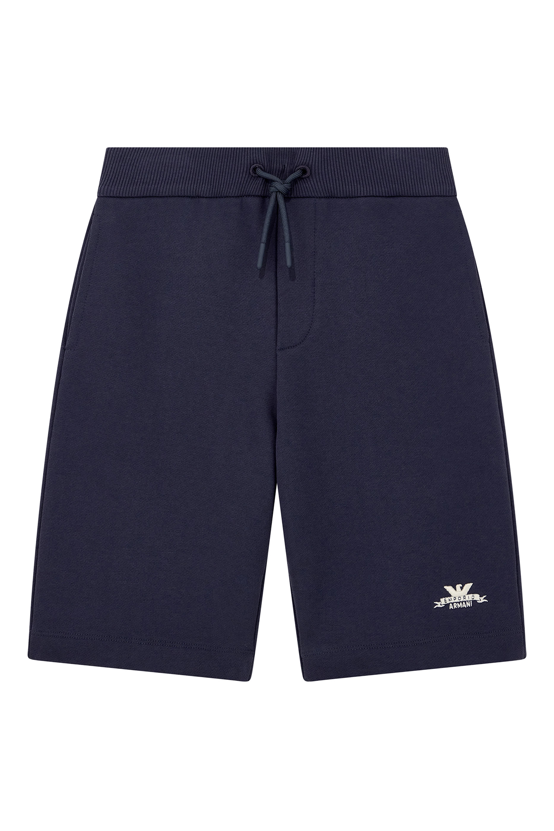 Kids Fleece Cotton Shorts with Ribbed Drawstring Waistband