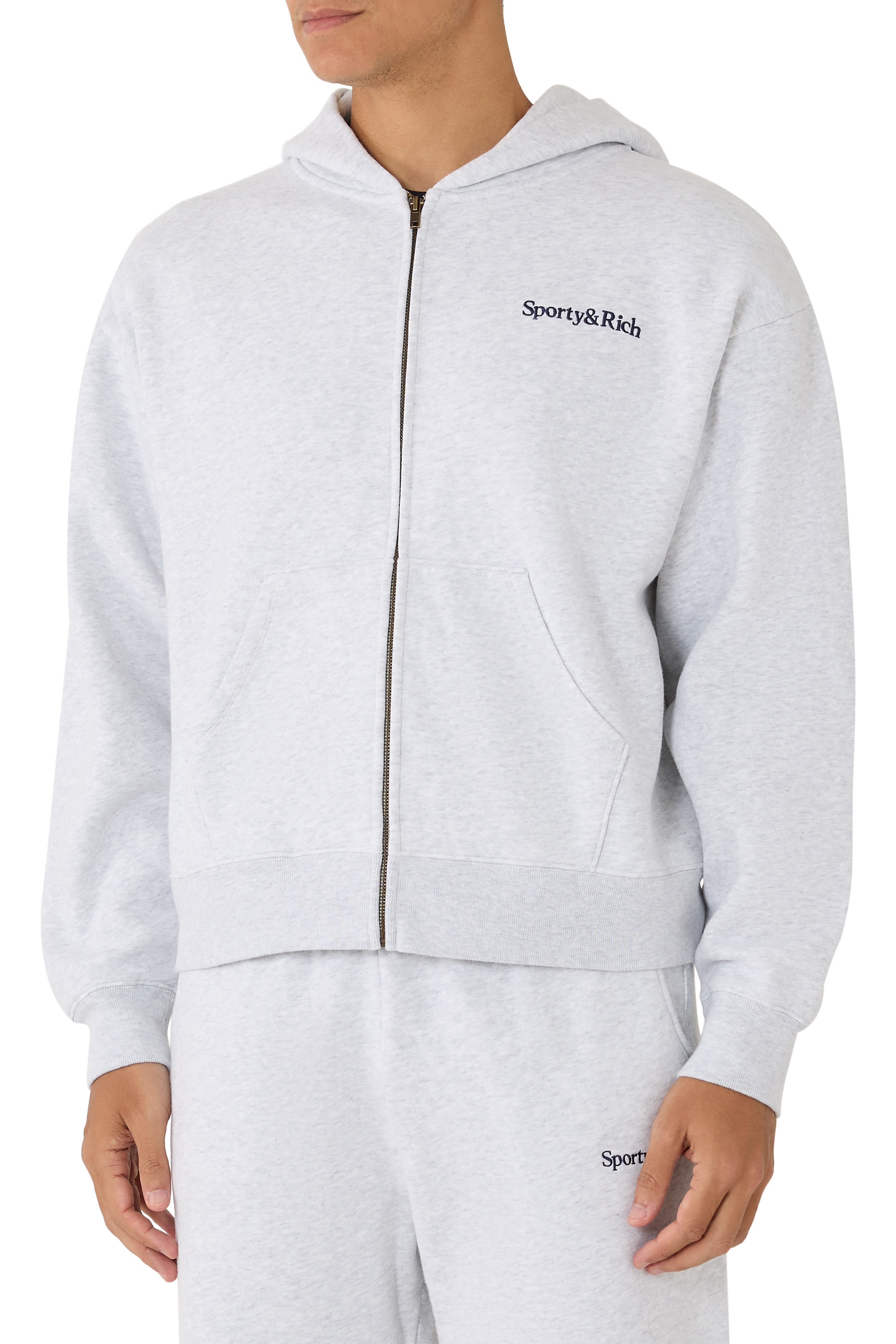 Serif Logo Embroidered Hoodie